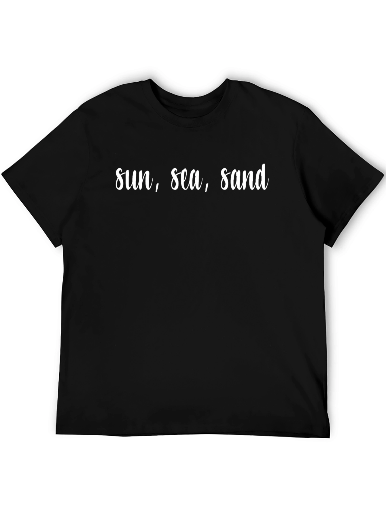 Sun Sea Sand Black T-Shirt - Mens Summer Style