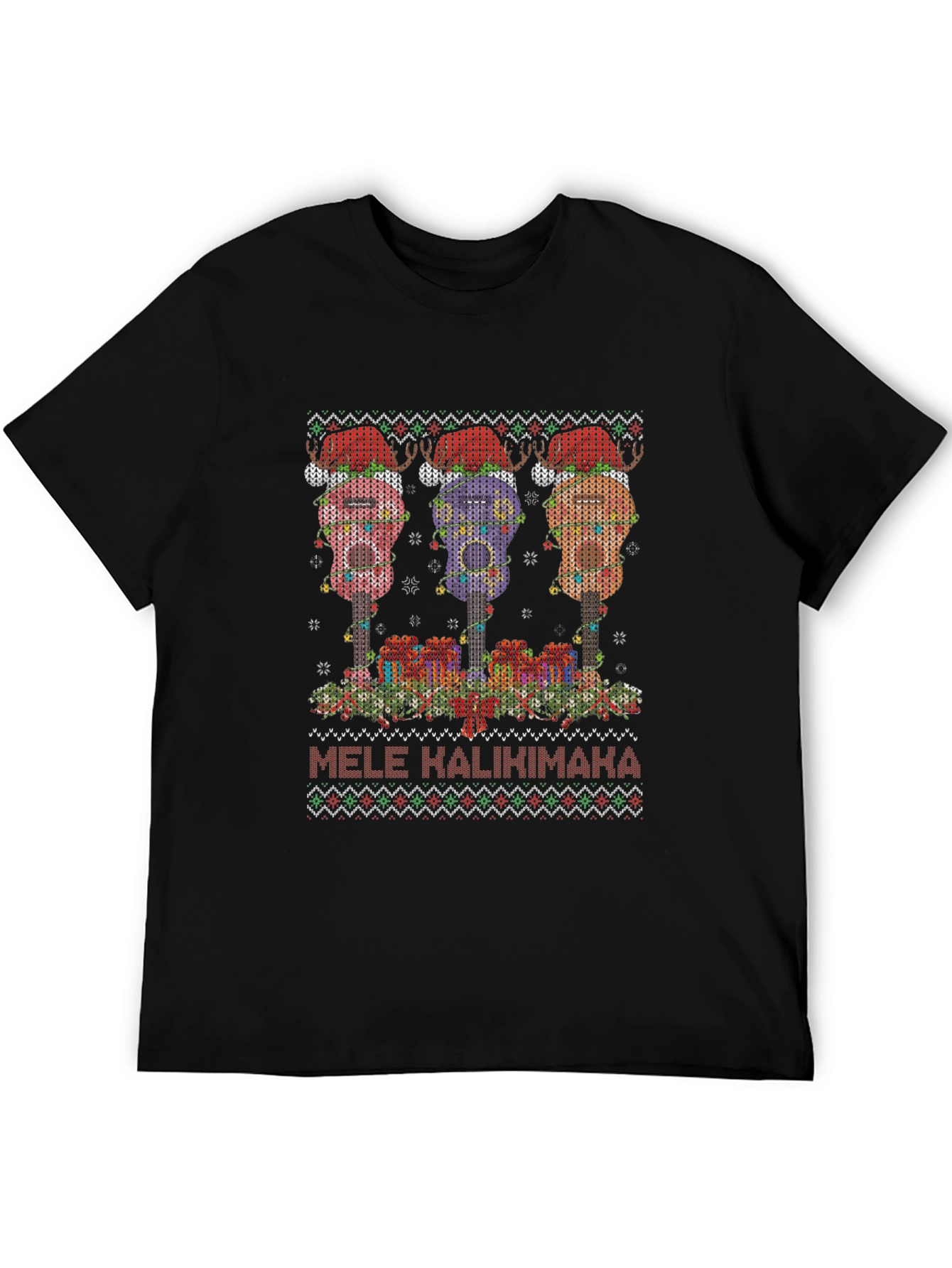 Mele Kalikimaka Ugly Christmas Ukulele T-Shirt