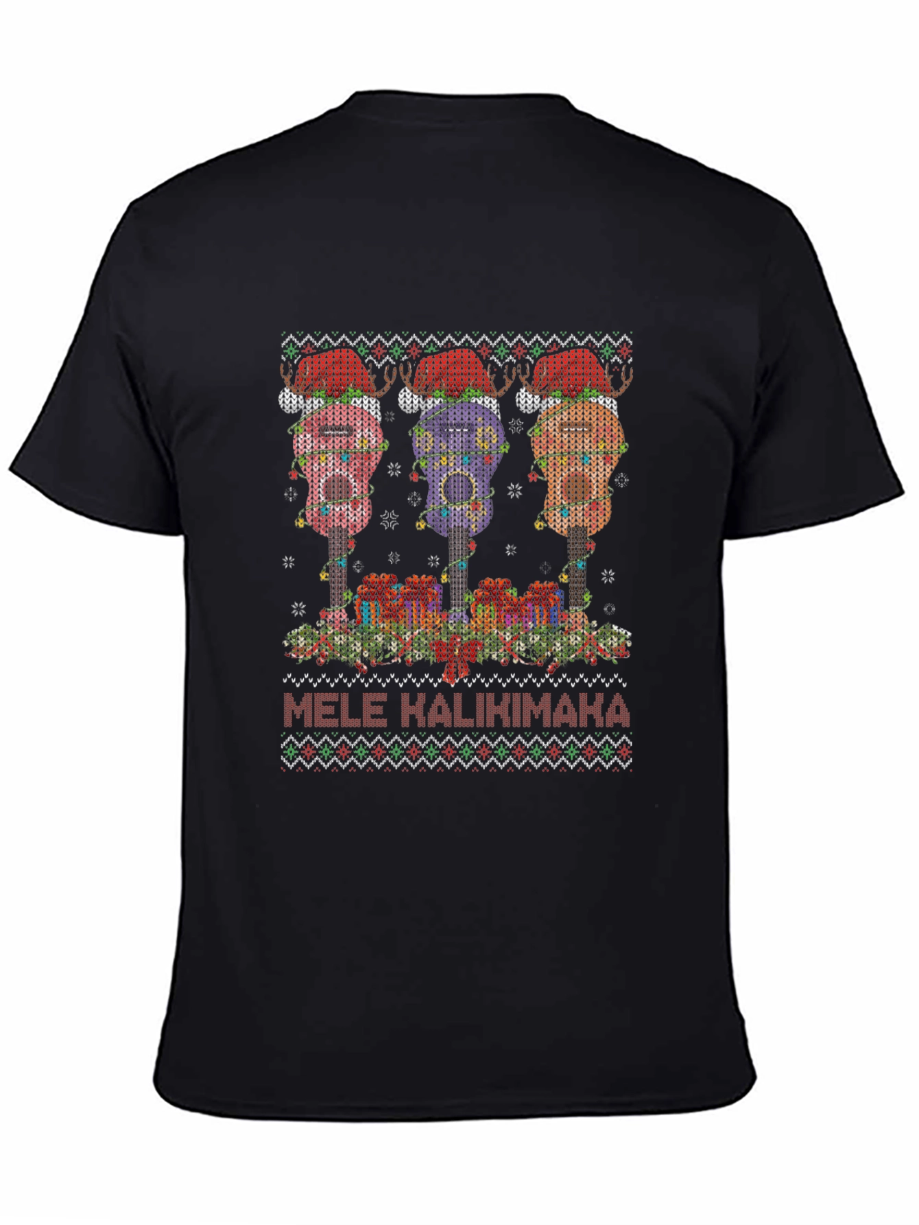 Mele Kalikimaka Ugly Christmas Ukulele T-Shirt
