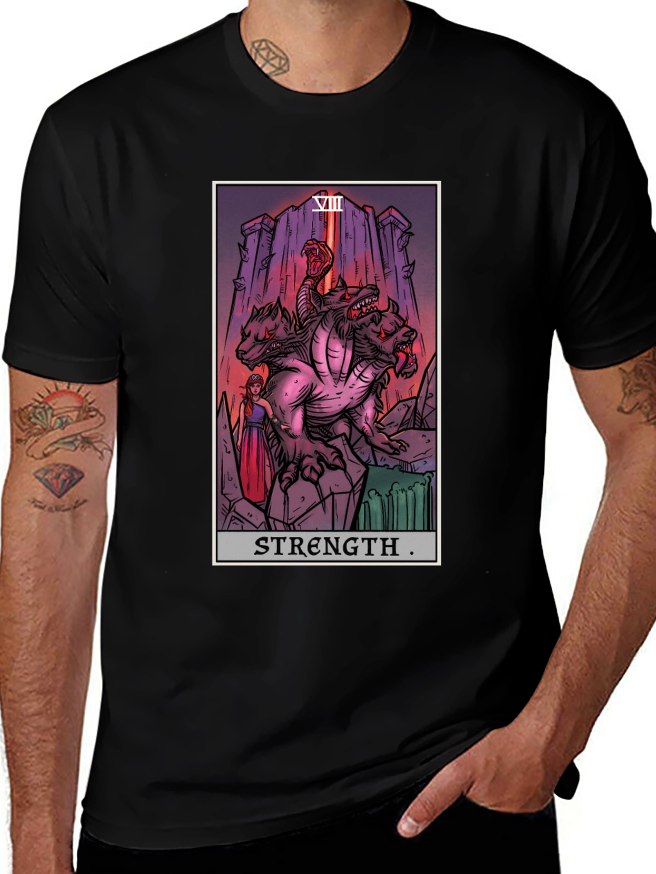 Strength Tarot Card Graphic T-Shirt