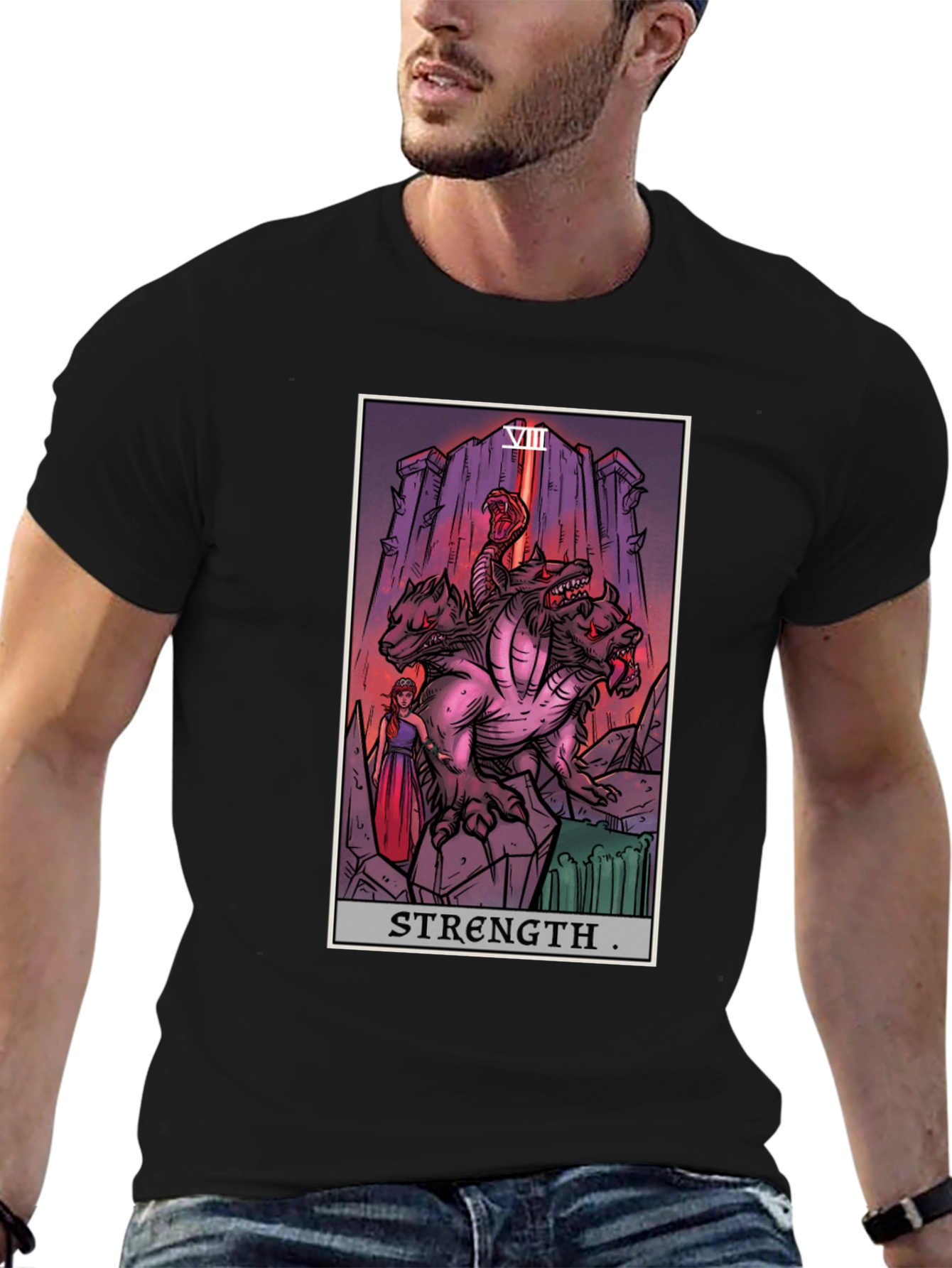 Strength Tarot Card Graphic T-Shirt