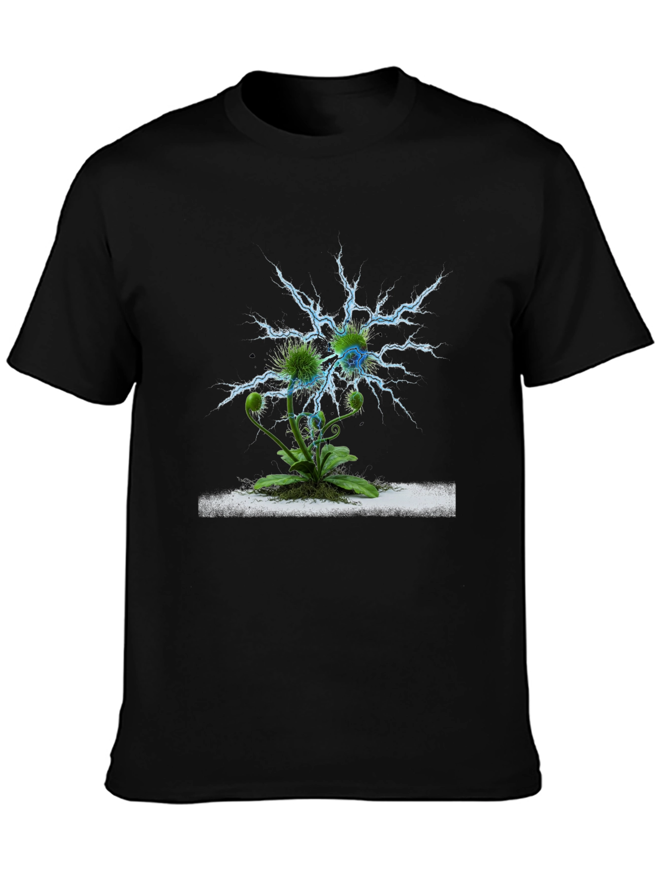 Botanical Lightning Strike T-Shirt - Bold Graphic Tee