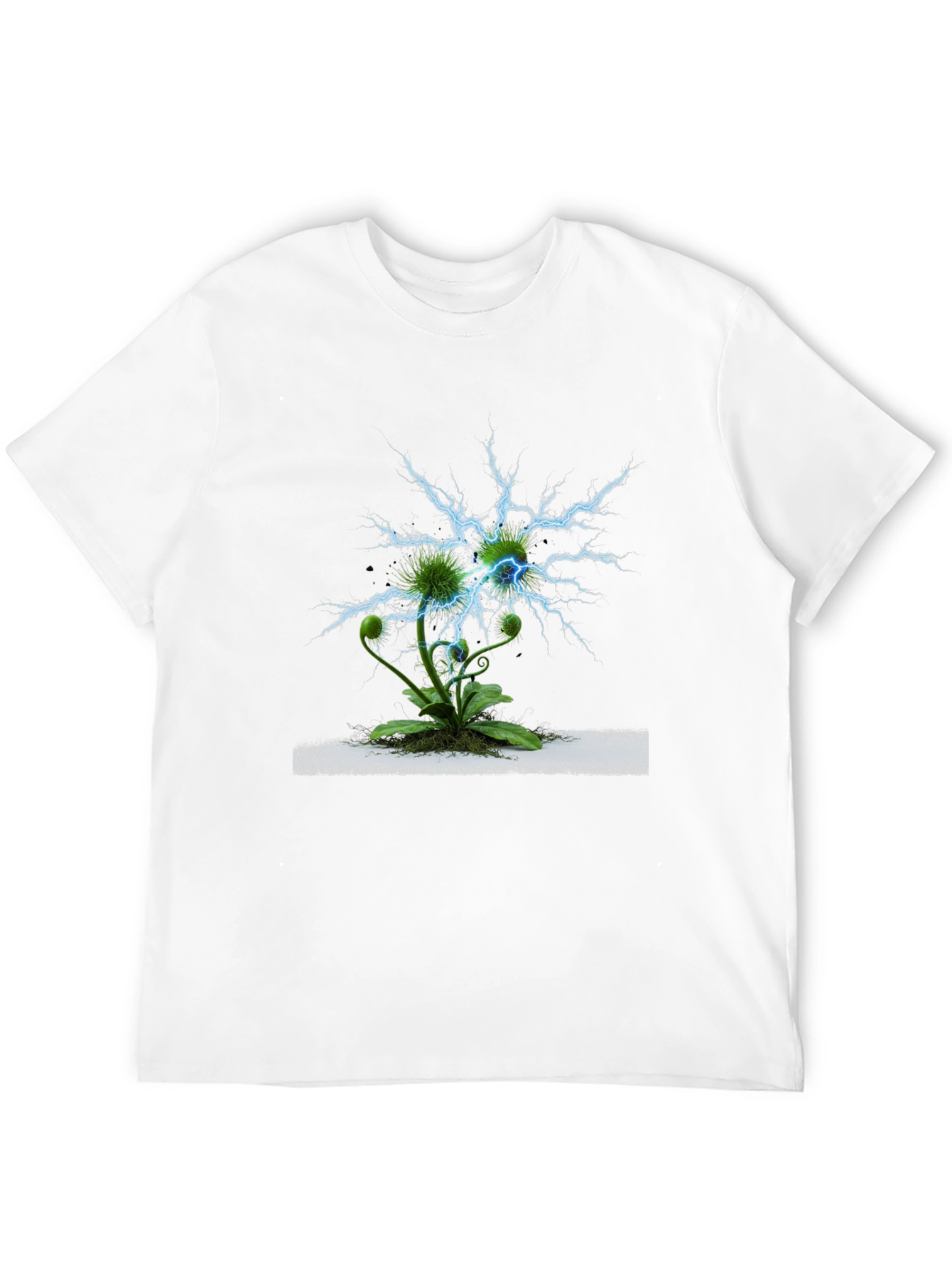 Botanical Lightning Strike T-Shirt - Bold Graphic Tee