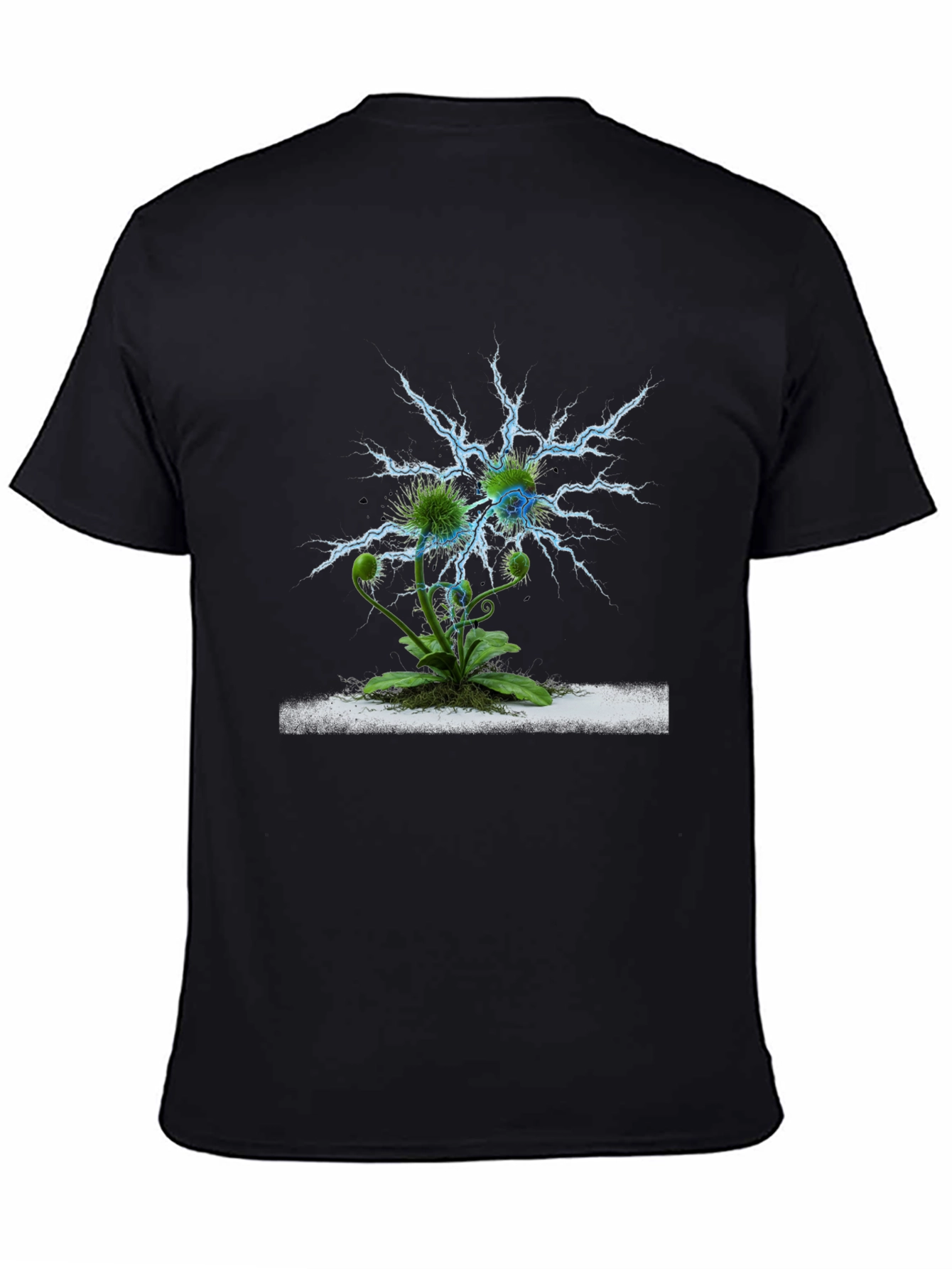 Botanical Lightning Strike T-Shirt - Bold Graphic Tee