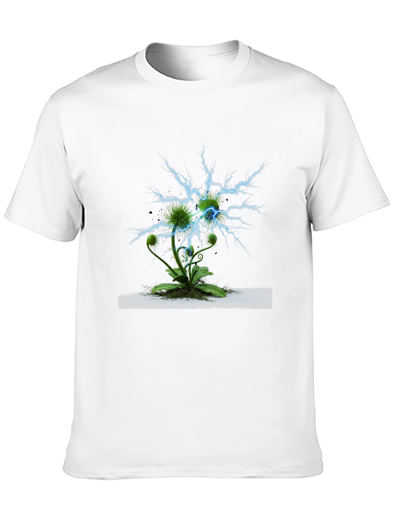 Botanical Lightning Strike T-Shirt - Bold Graphic Tee