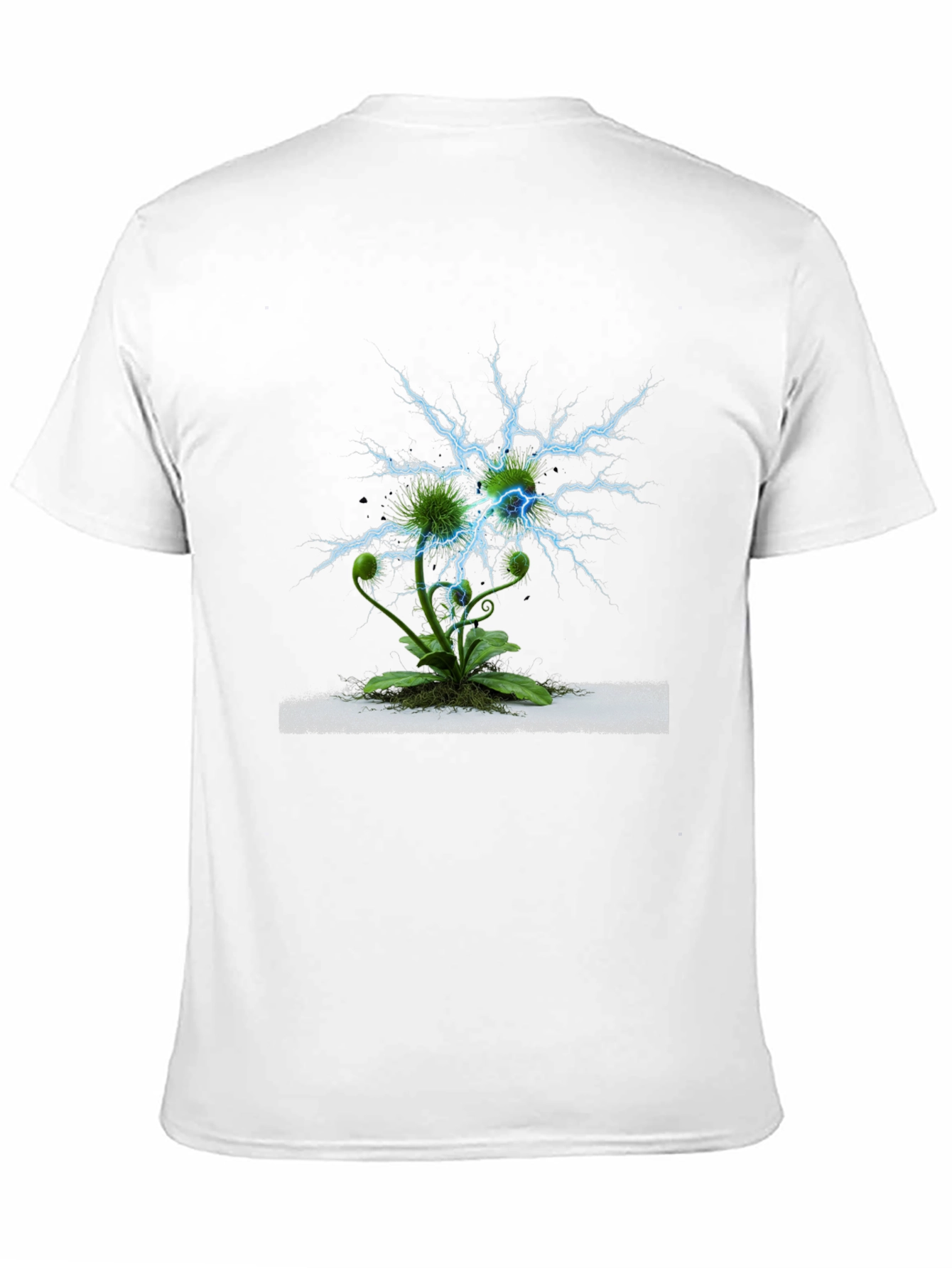 Botanical Lightning Strike T-Shirt - Bold Graphic Tee