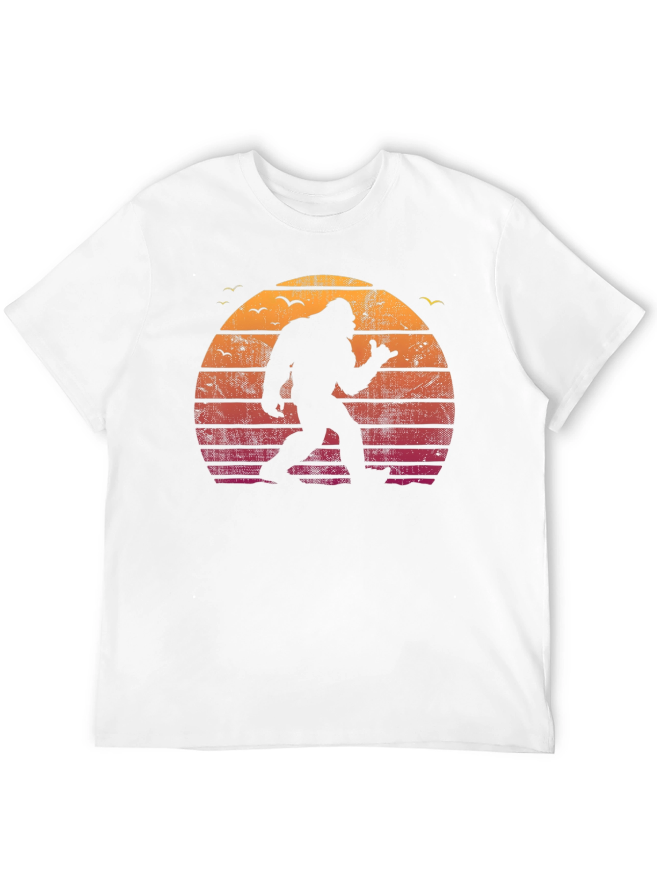 Retro Bigfoot Sunset T-Shirt - Black