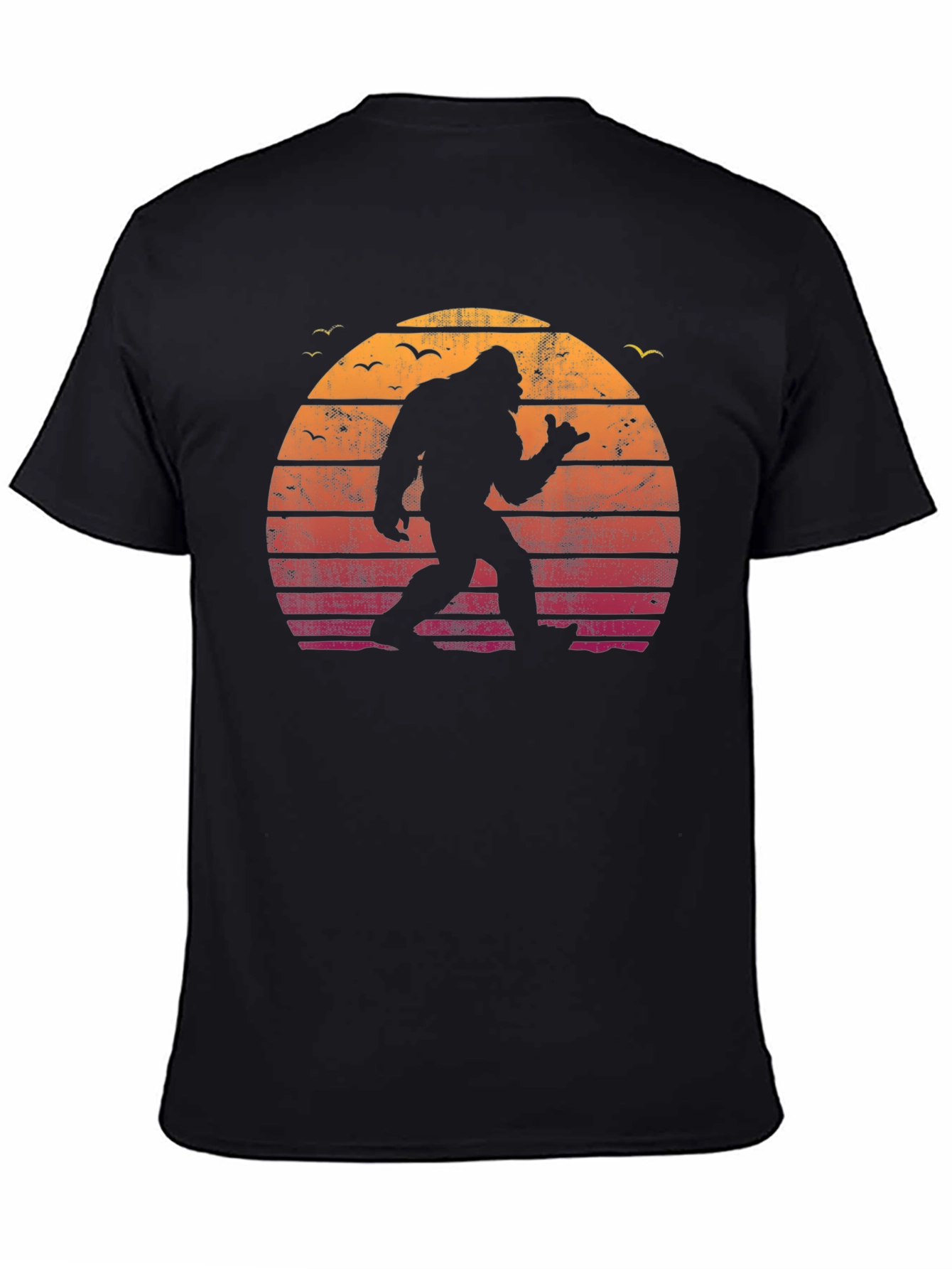 Retro Bigfoot Sunset T-Shirt - Black