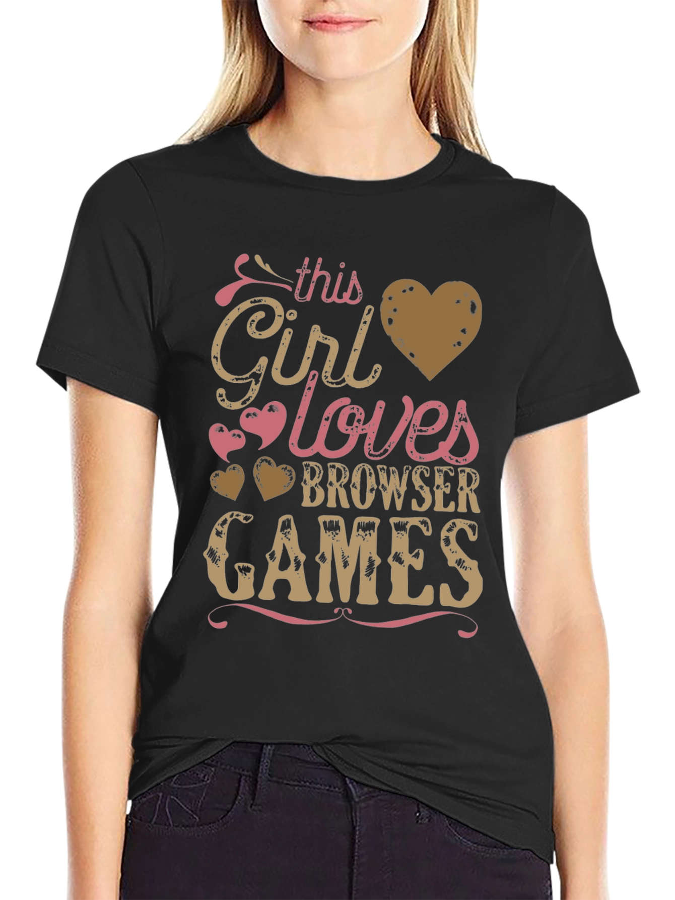 This Girl Loves Browser Games T-Shirt - Black