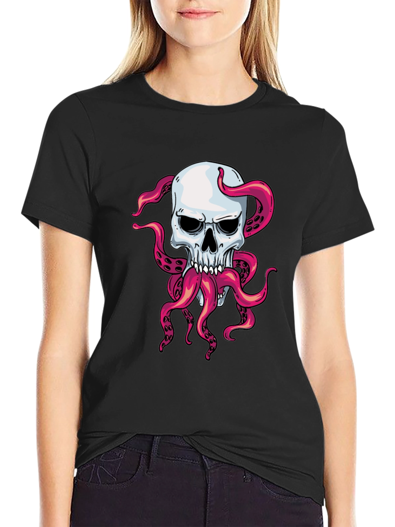 Skull Octopus Graphic T-Shirt