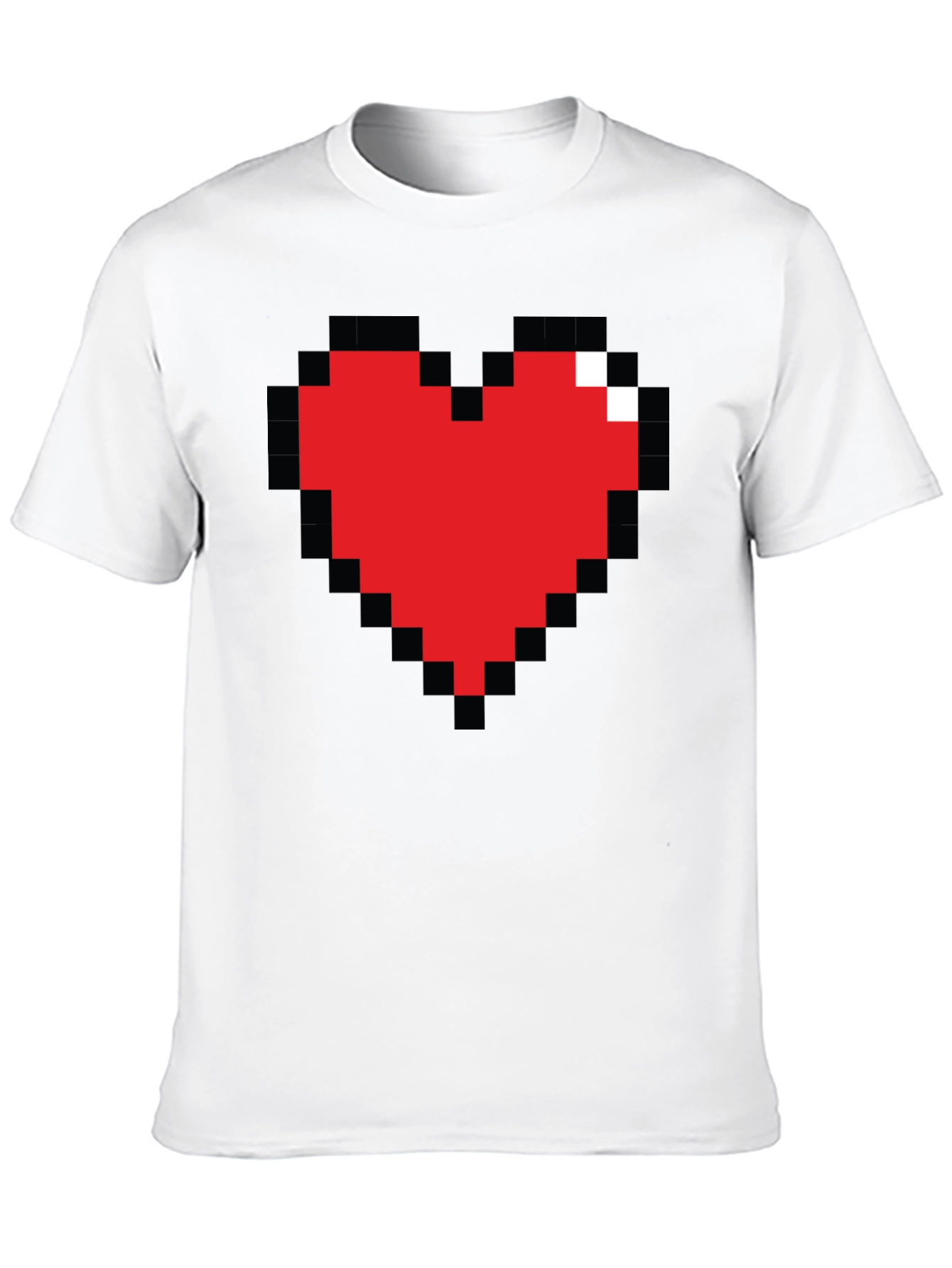 Pixel Heart Graphic Tee - Gamer Style Shirt