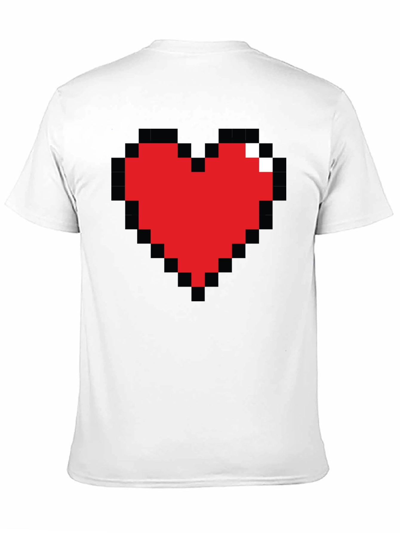 Pixel Heart Graphic Tee - Gamer Style Shirt