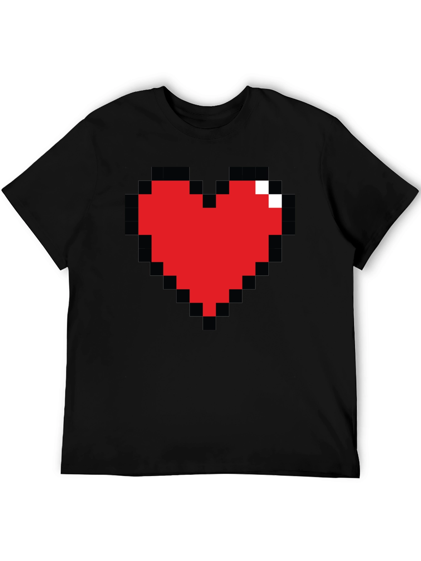 Pixel Heart Graphic Tee - Gamer Style Shirt