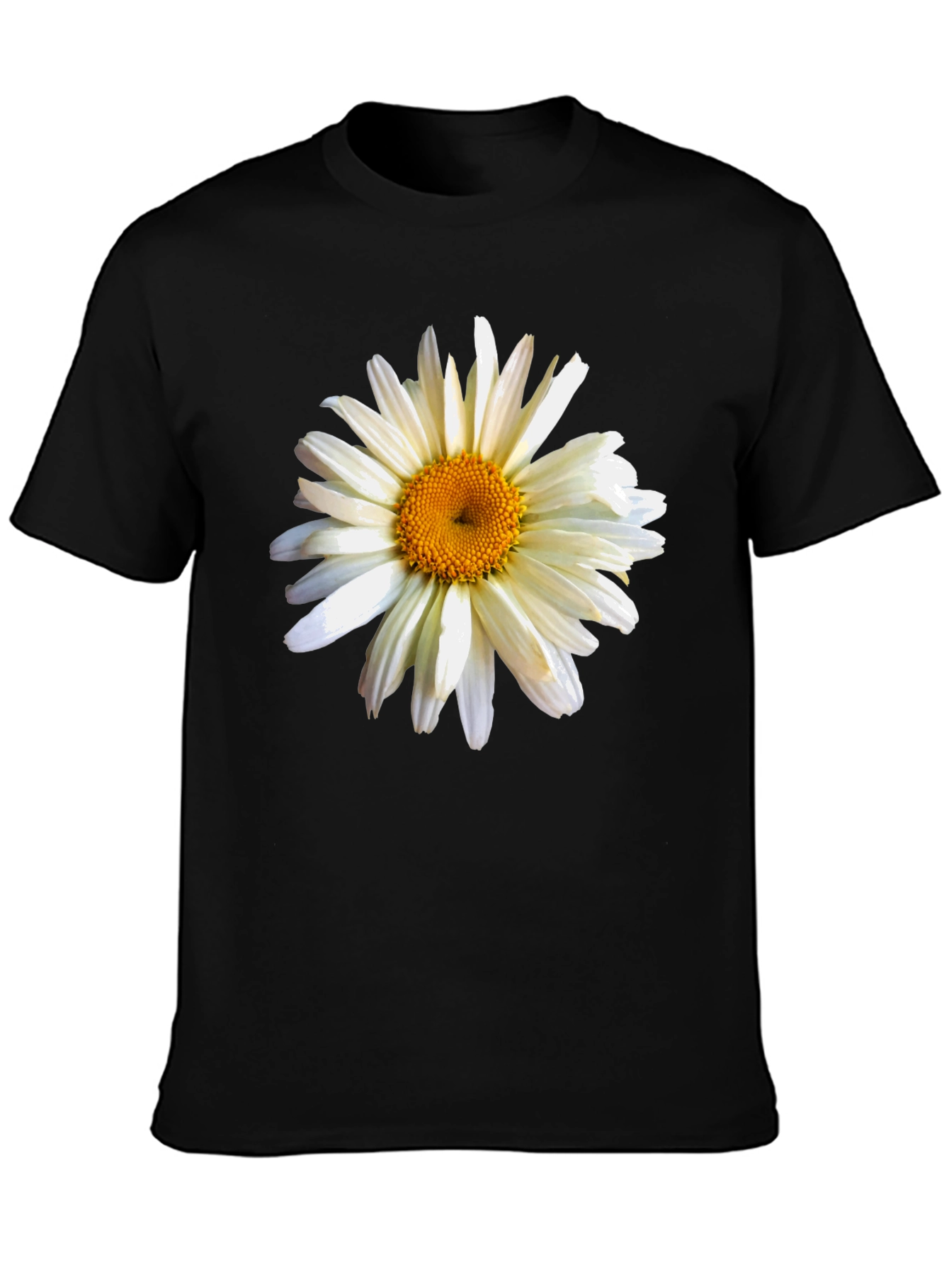 Daisy Graphic Print Black Tee