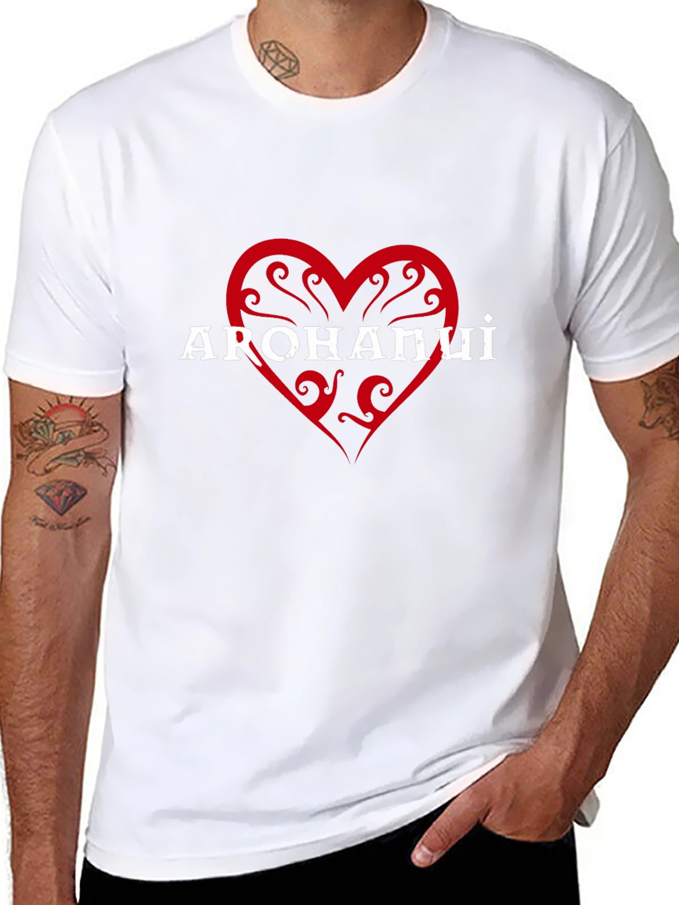 Arohanui Heart Graphic Tee - Black