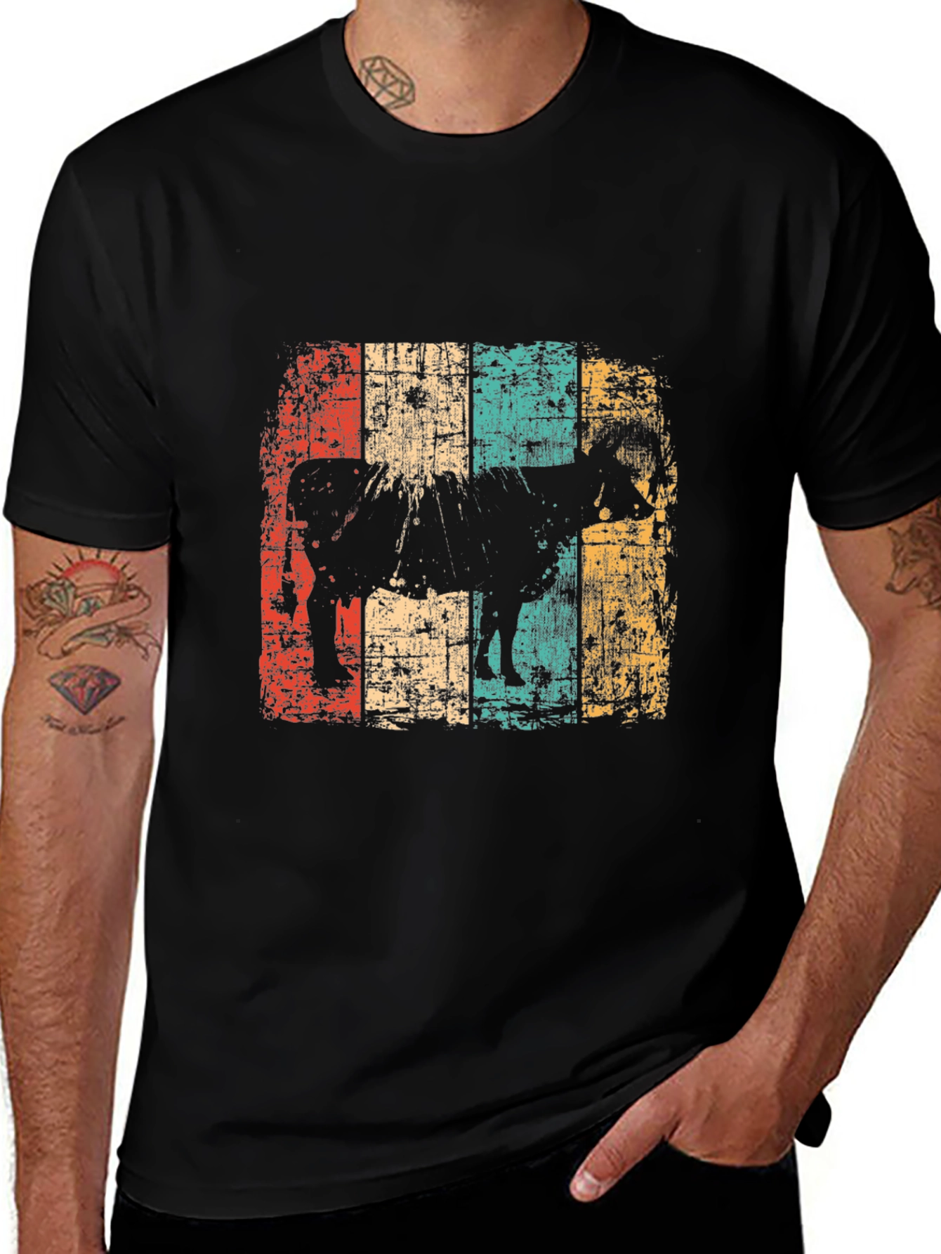 Retro Cow Graphic T-Shirt