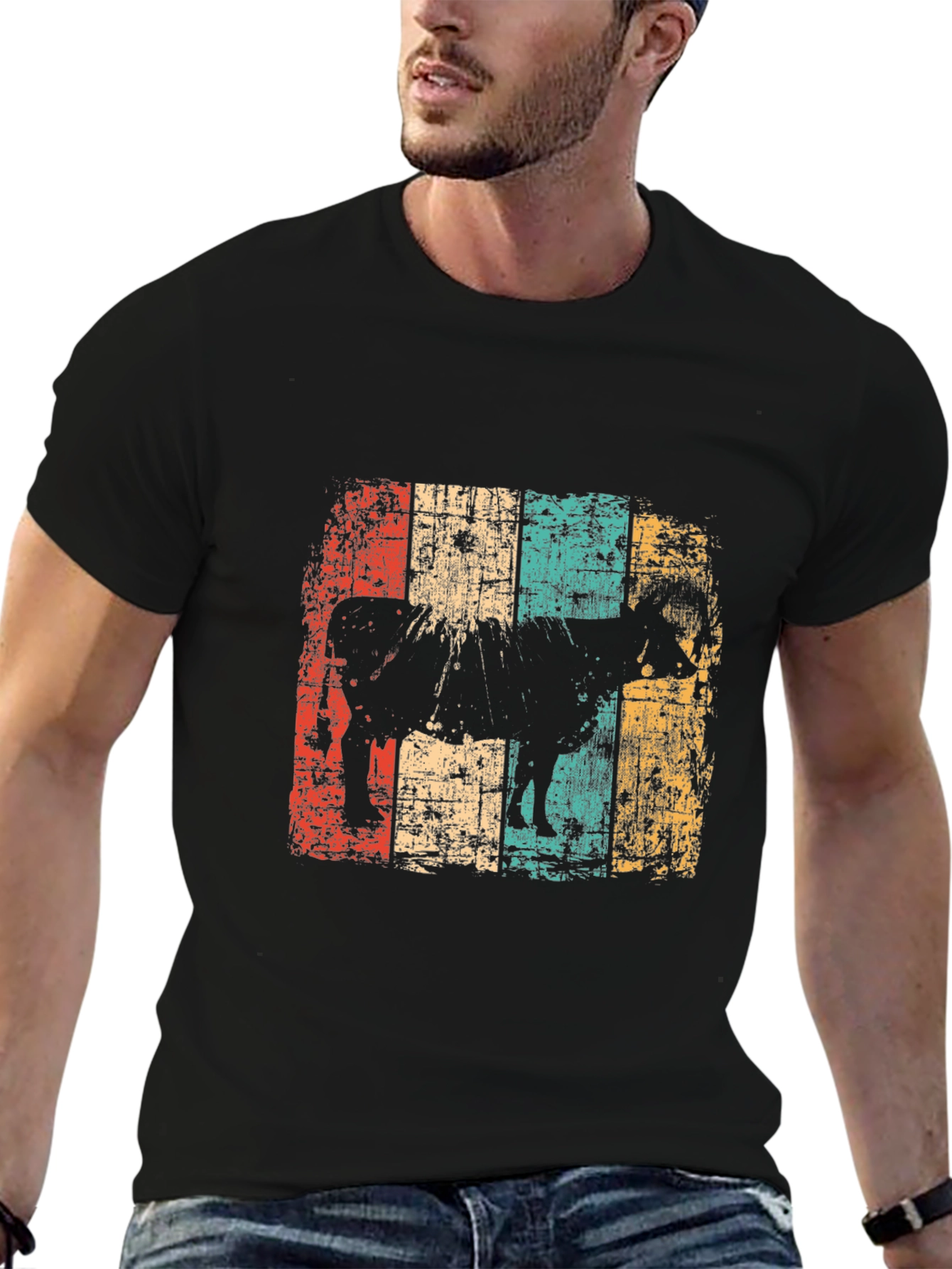 Retro Cow Graphic T-Shirt