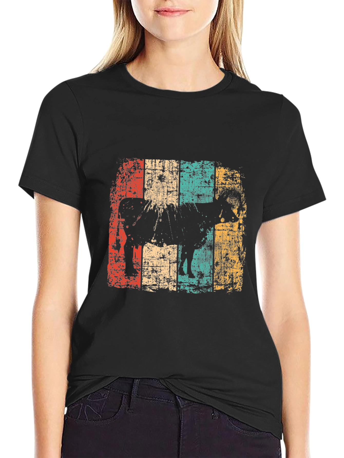 Retro Cow Graphic T-Shirt