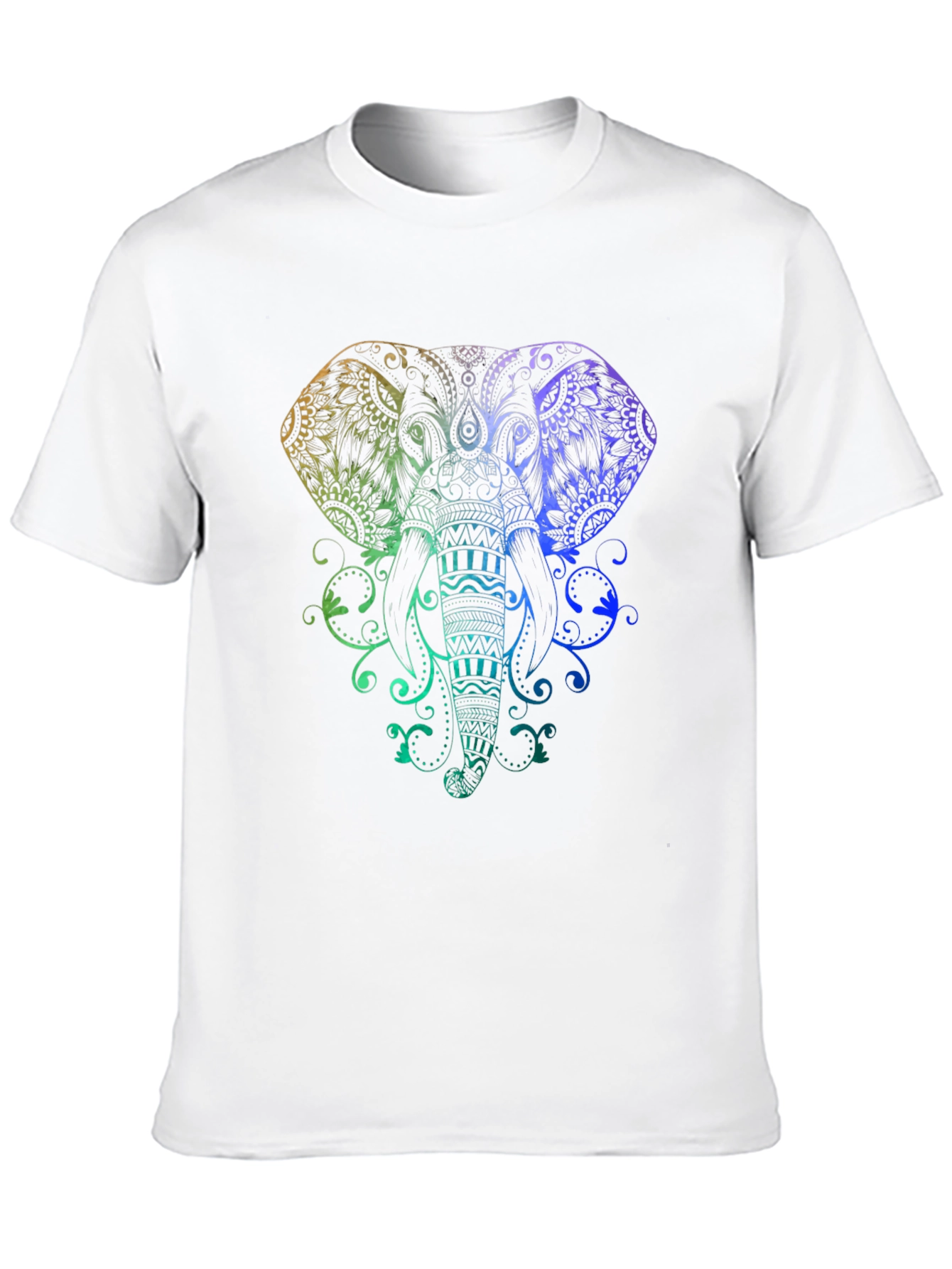 Elephant Mandala Graphic Tee - Black Cotton Shirt