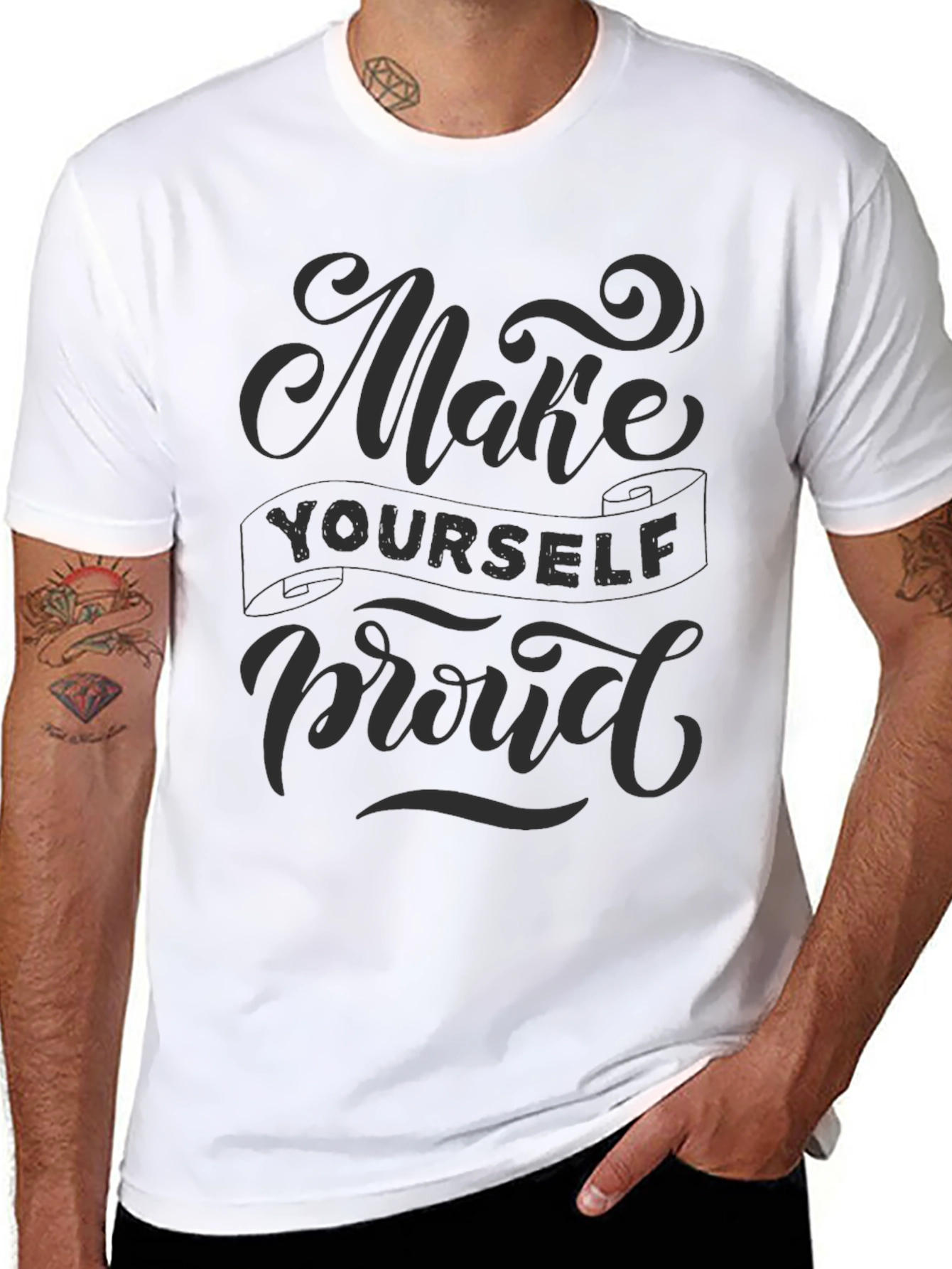 Make Yourself Proud Graphic Tee - Mens Black T-Shirt