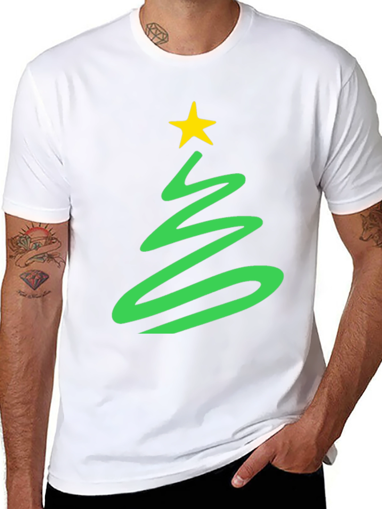 Festive Christmas Tree Graphic Tee - Holiday Spirit