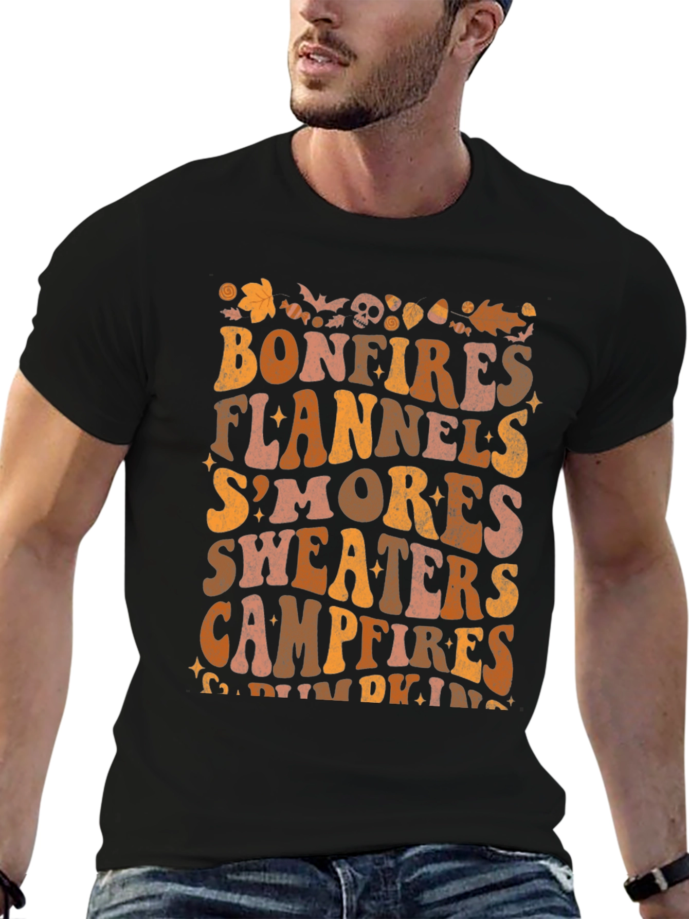 Bonfires Flannels Smores Fall T-Shirt