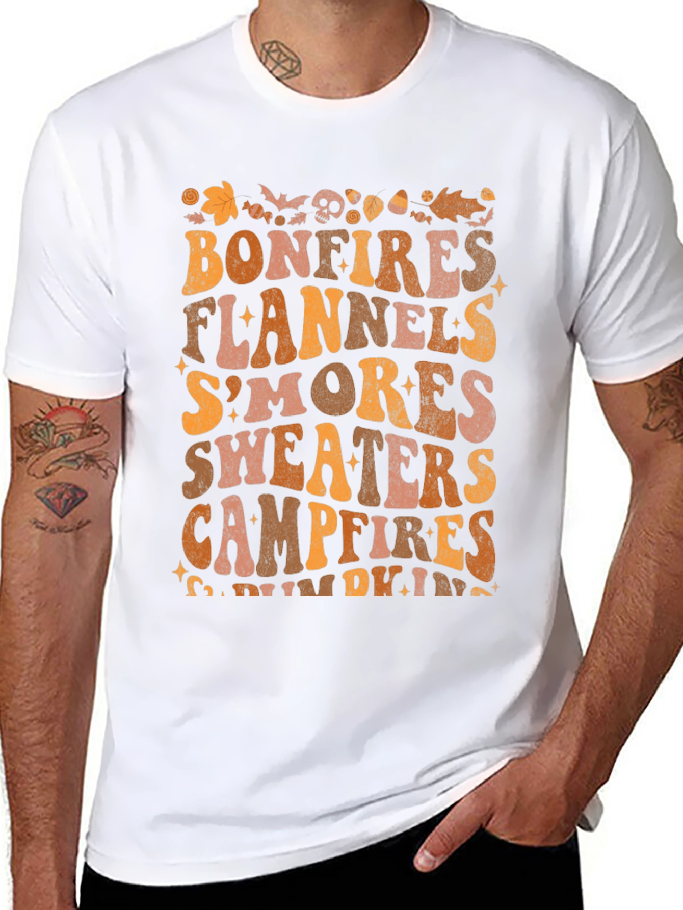 Bonfires Flannels Smores Fall T-Shirt