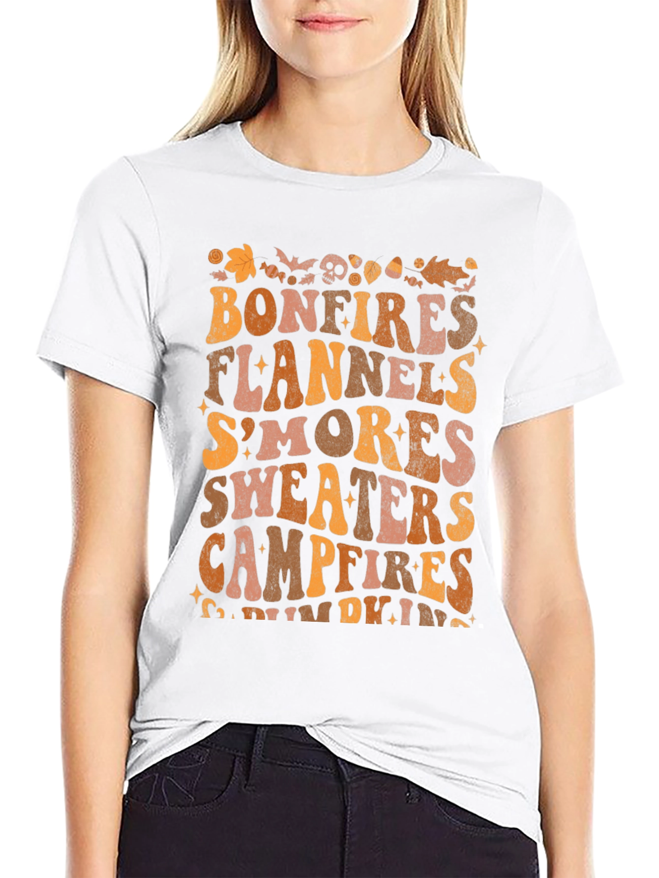 Bonfires Flannels Smores Fall T-Shirt