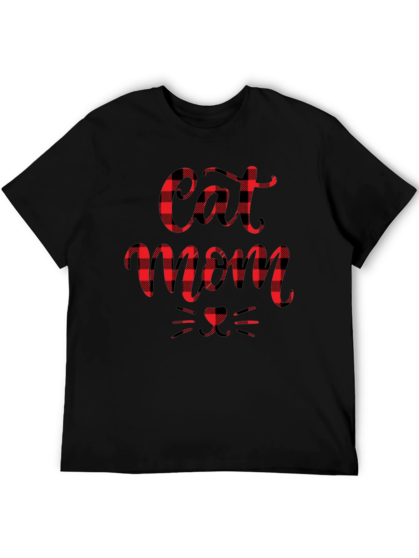 Buffalo Plaid Cat Mom Tee