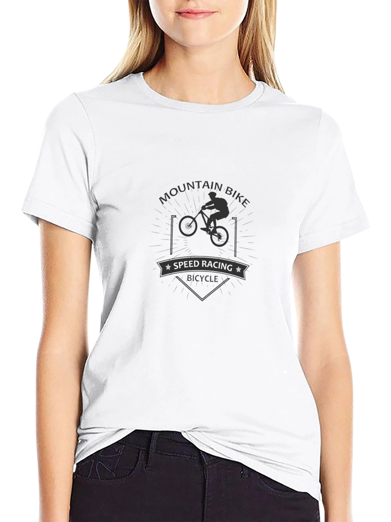 Mountain Bike Speed Racing Graphic Tee - Black