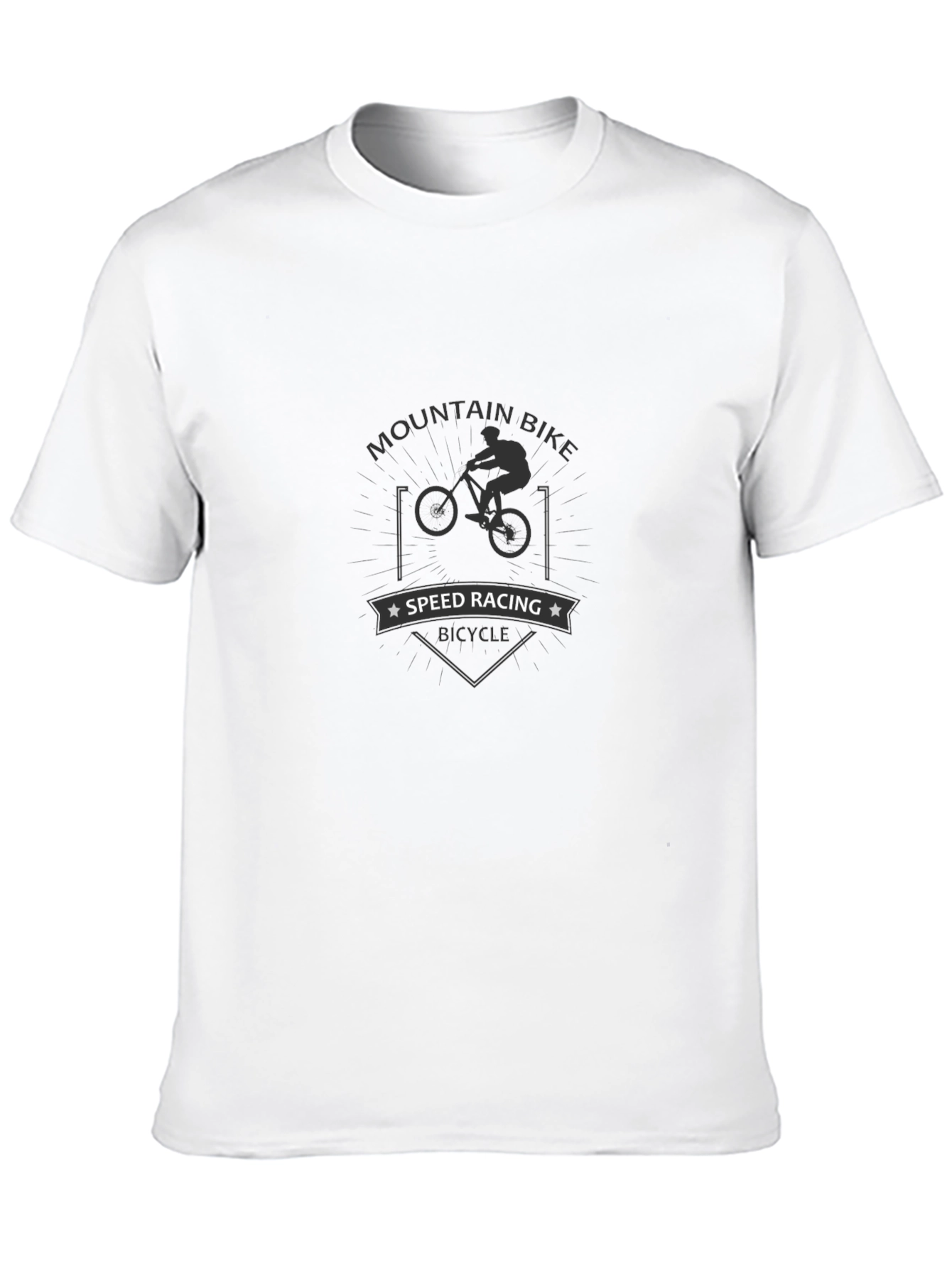 Mountain Bike Speed Racing Graphic Tee - Black