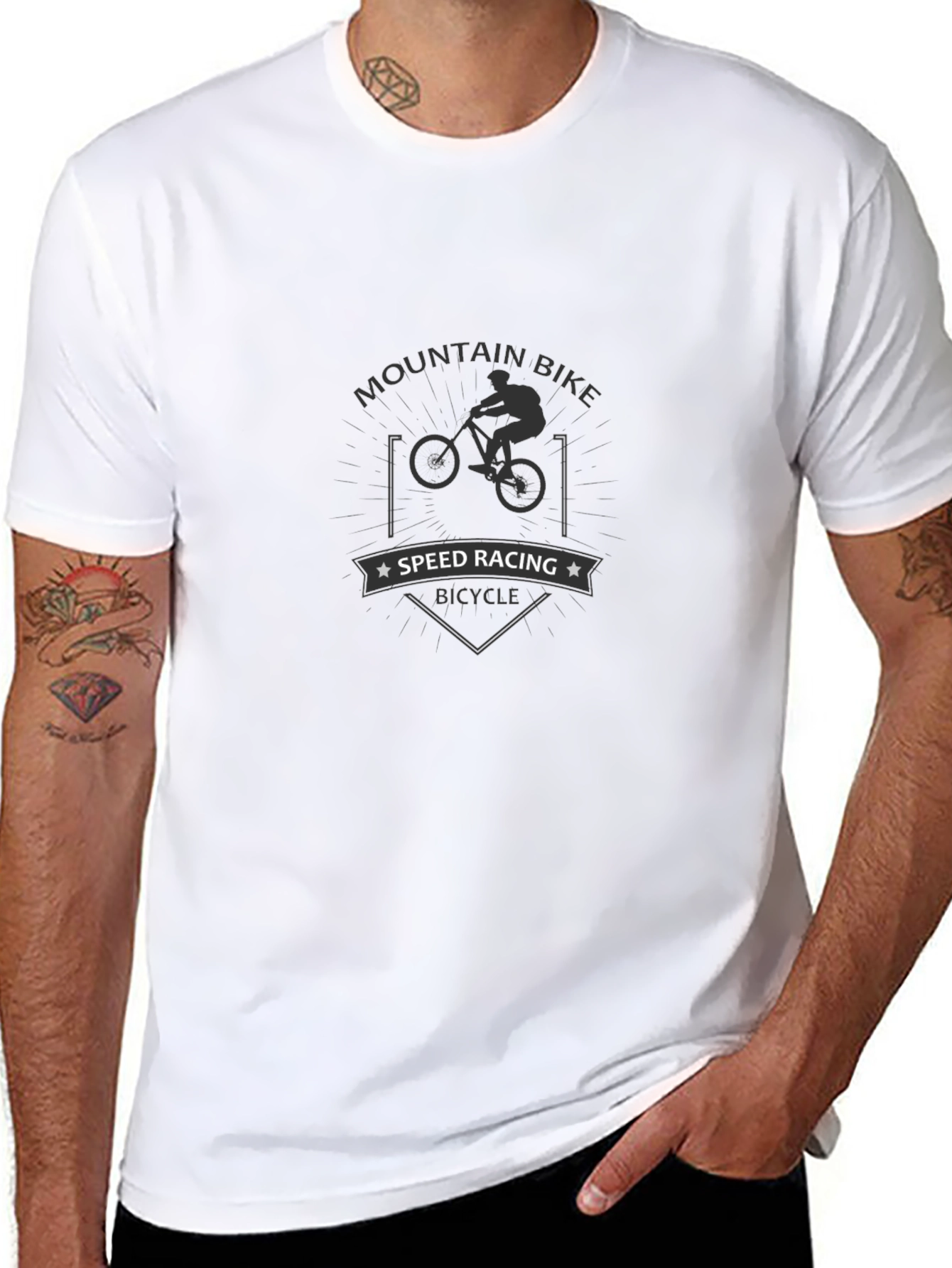 Mountain Bike Speed Racing Graphic Tee - Black