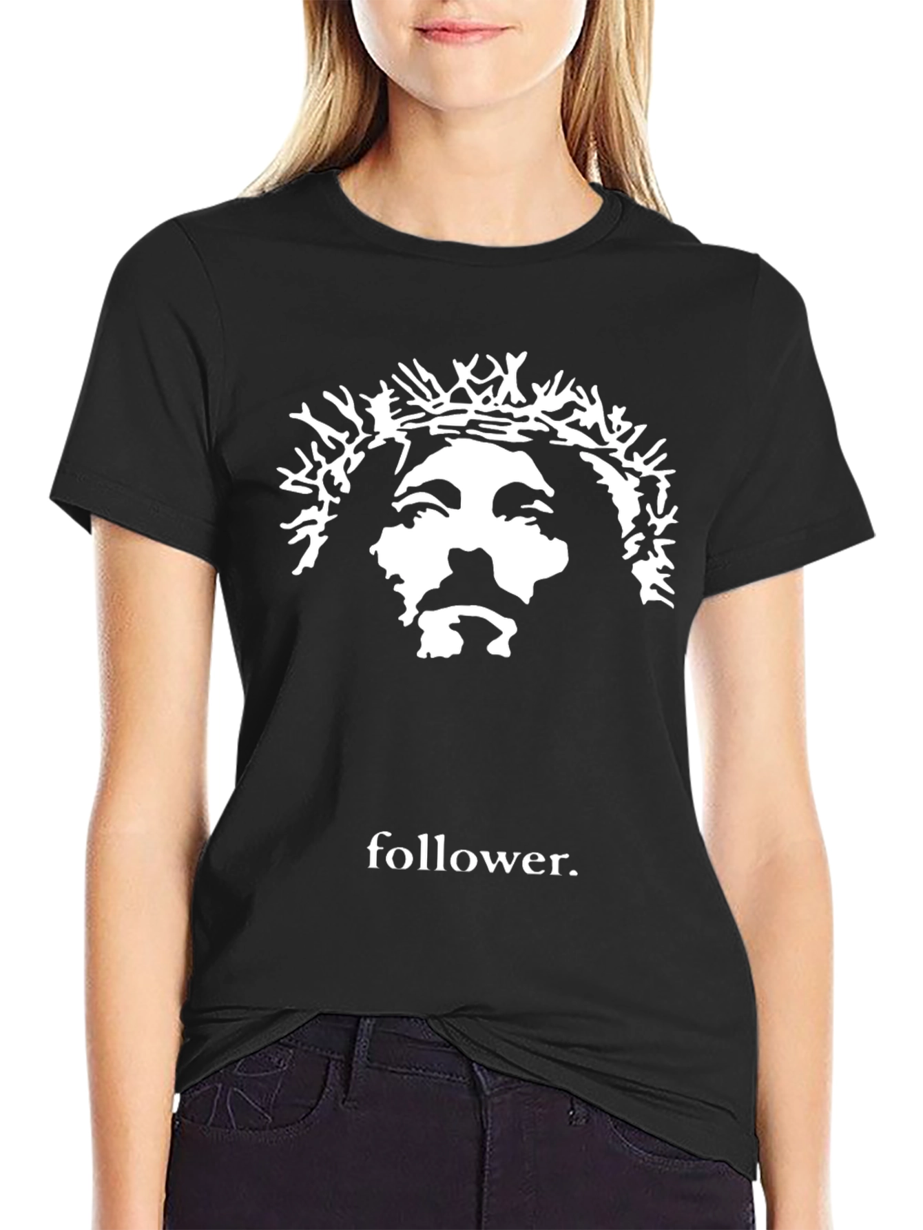 Follower Graphic T-Shirt - Black Jesus Design