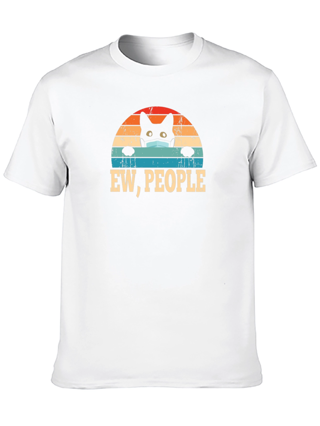 Ew People Black Cat Mask T-Shirt