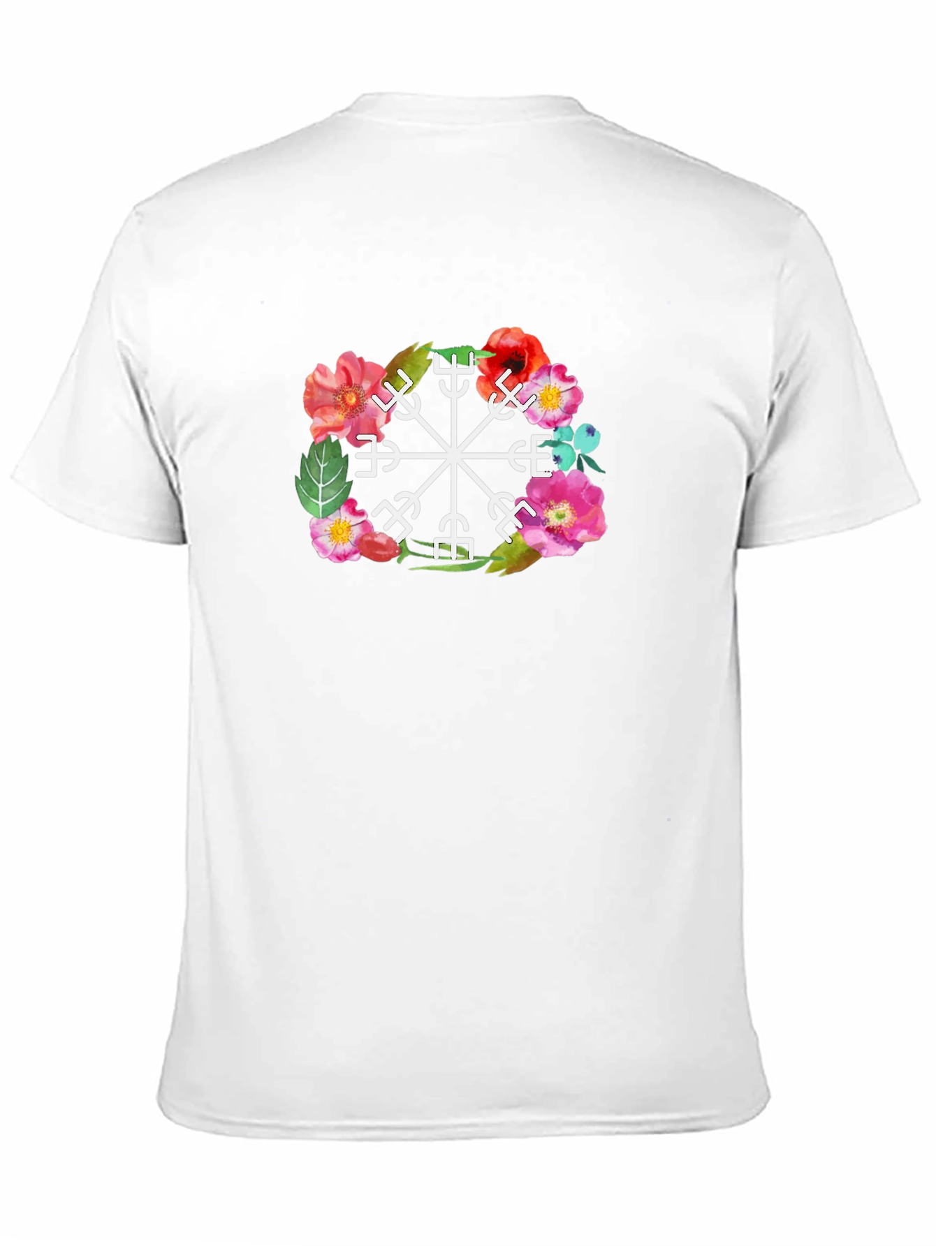 Floral Vegvisir Compass Graphic Tee