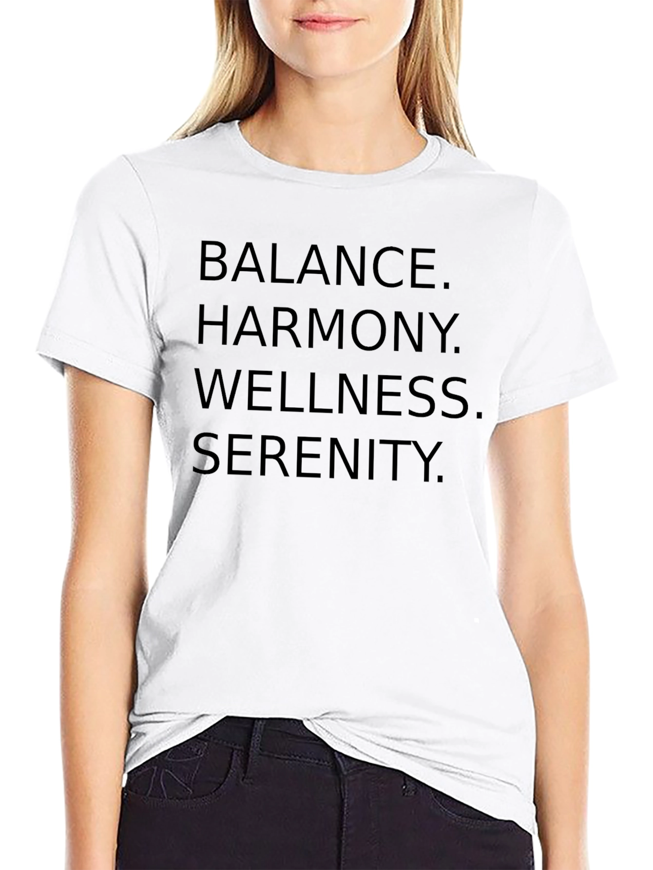 Balance Harmony Wellness Serenity Black Tee