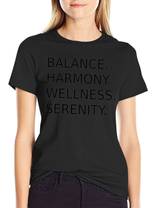 Balance Harmony Wellness Serenity Black Tee