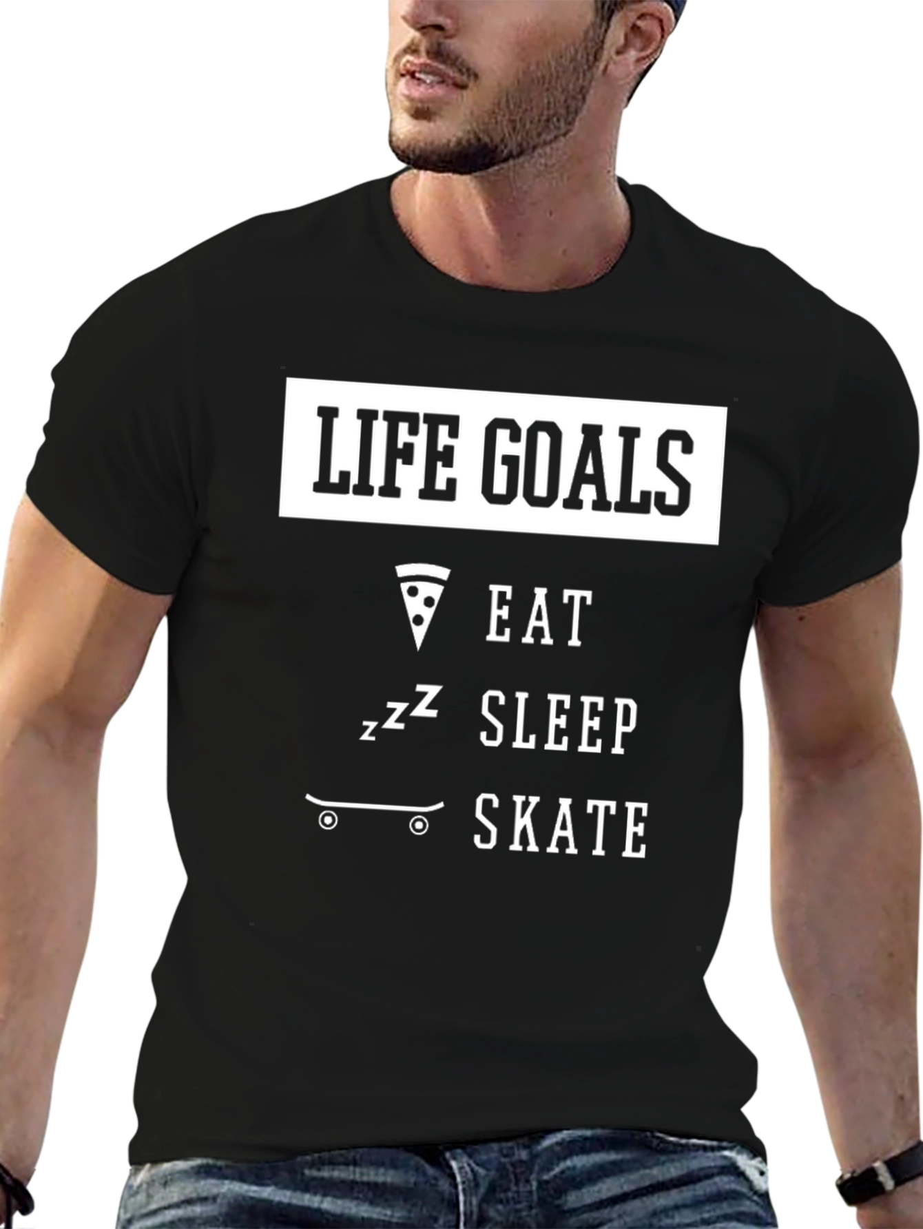Life Goals Eat Sleep Skate Graphic T-Shirt