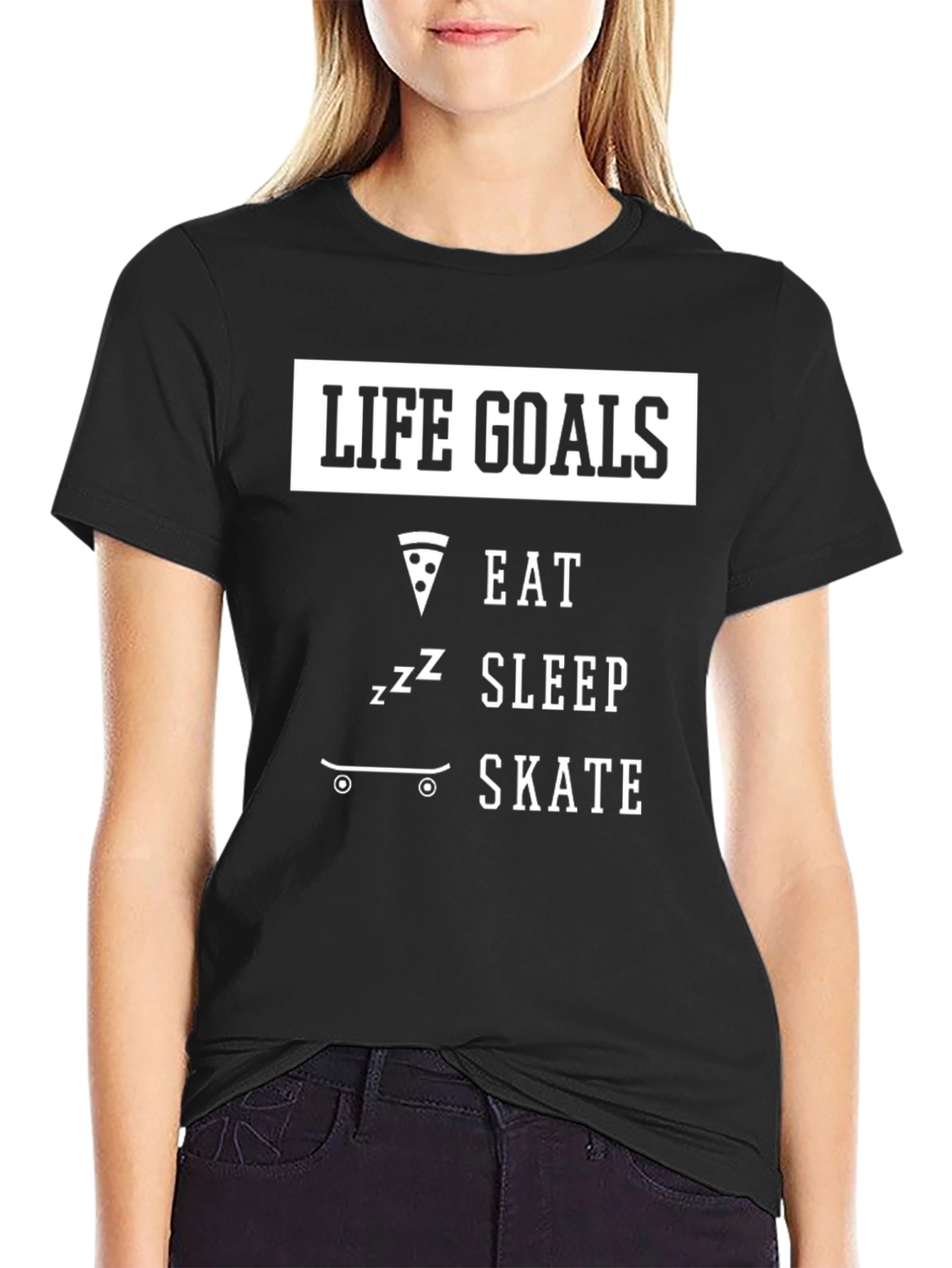 Life Goals Eat Sleep Skate Graphic T-Shirt