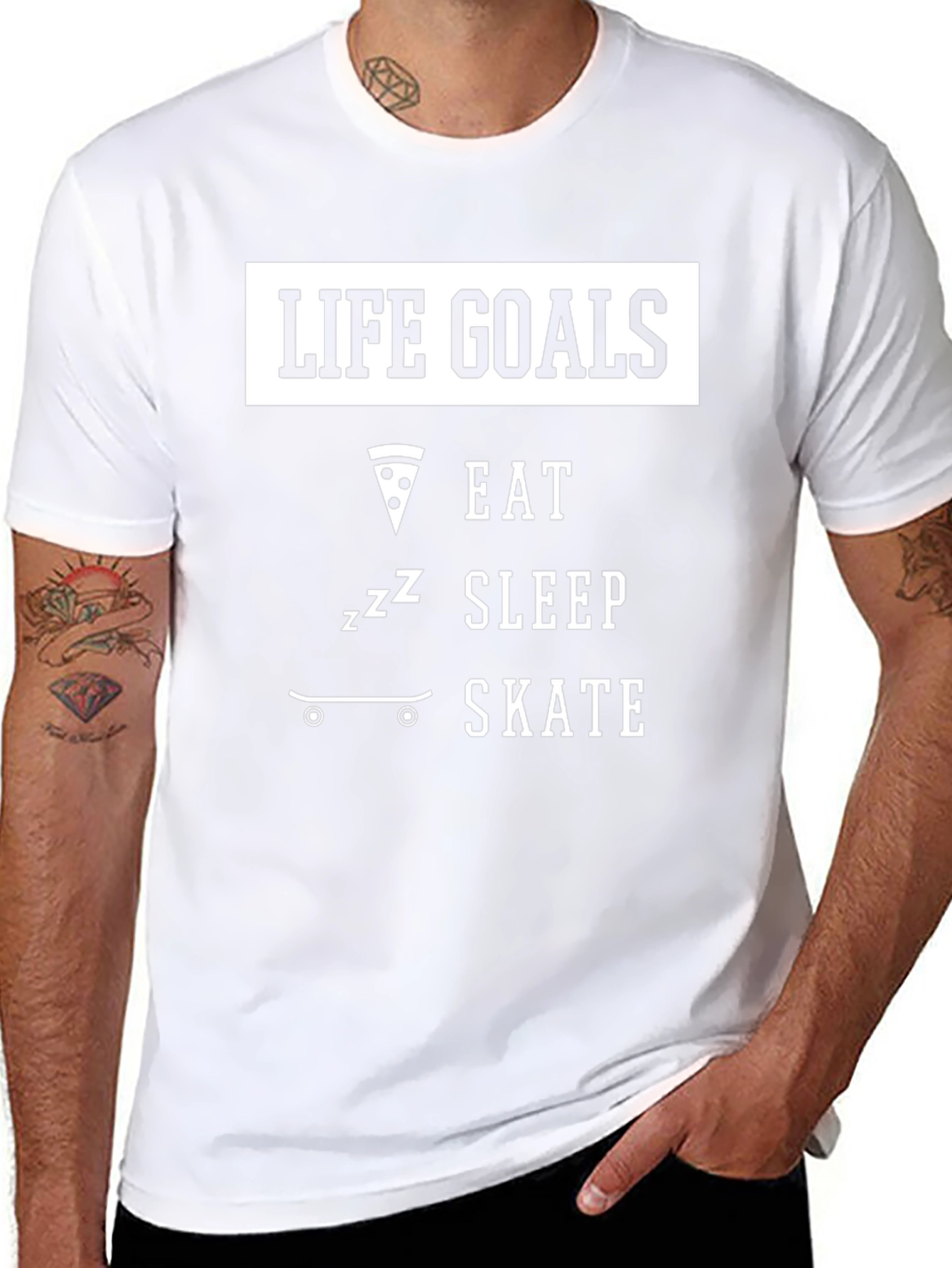 Life Goals Eat Sleep Skate Graphic T-Shirt