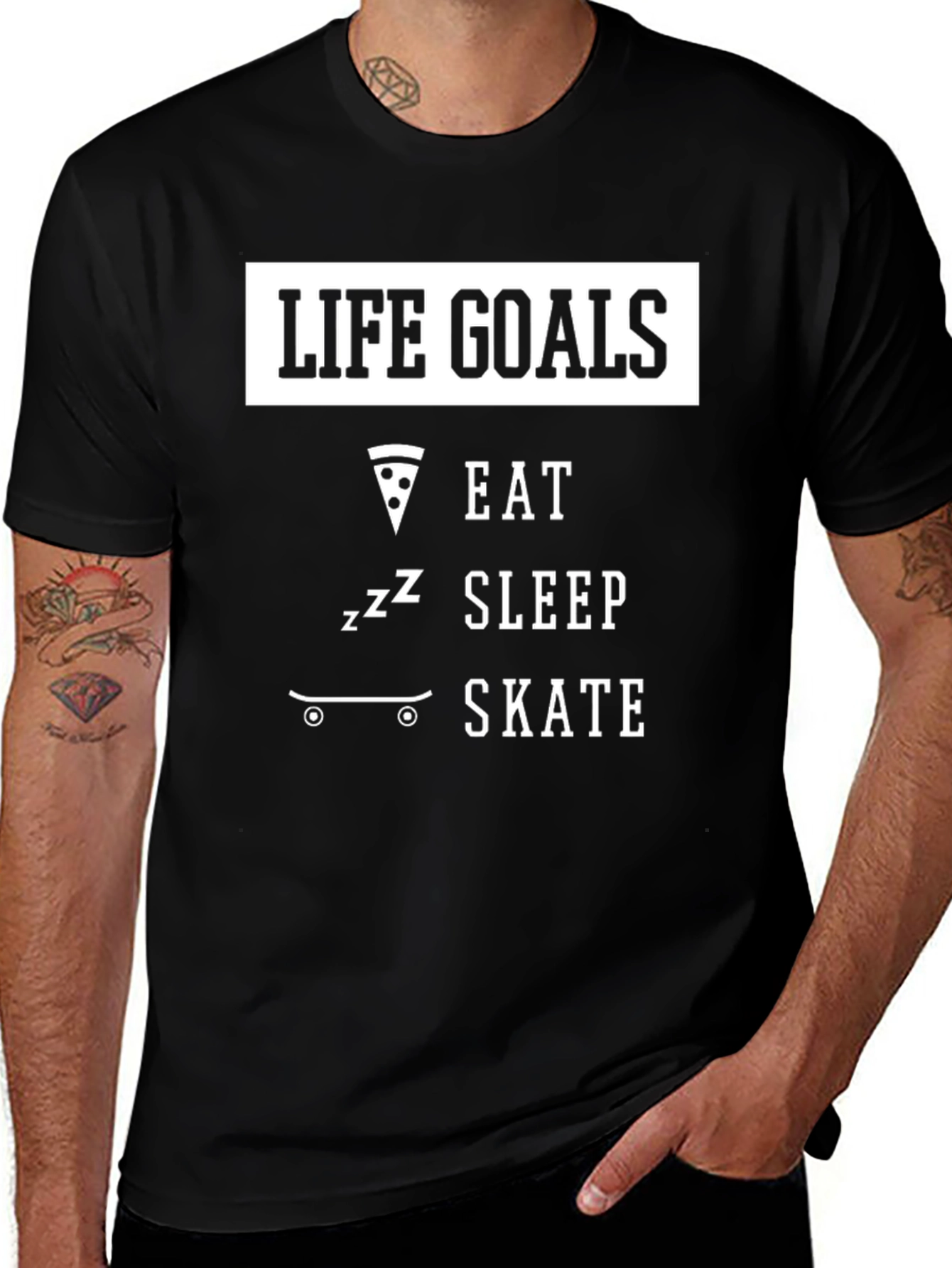 Life Goals Eat Sleep Skate Graphic T-Shirt