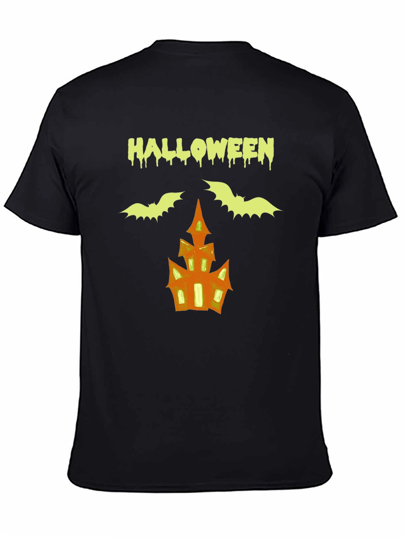Halloween T-Shirt: Bats & Haunted House Graphic Tee