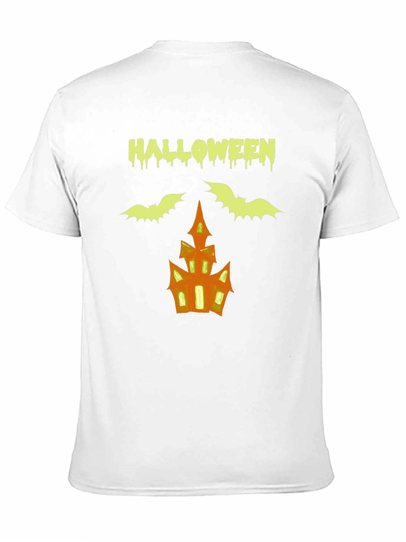 Halloween T-Shirt: Bats & Haunted House Graphic Tee