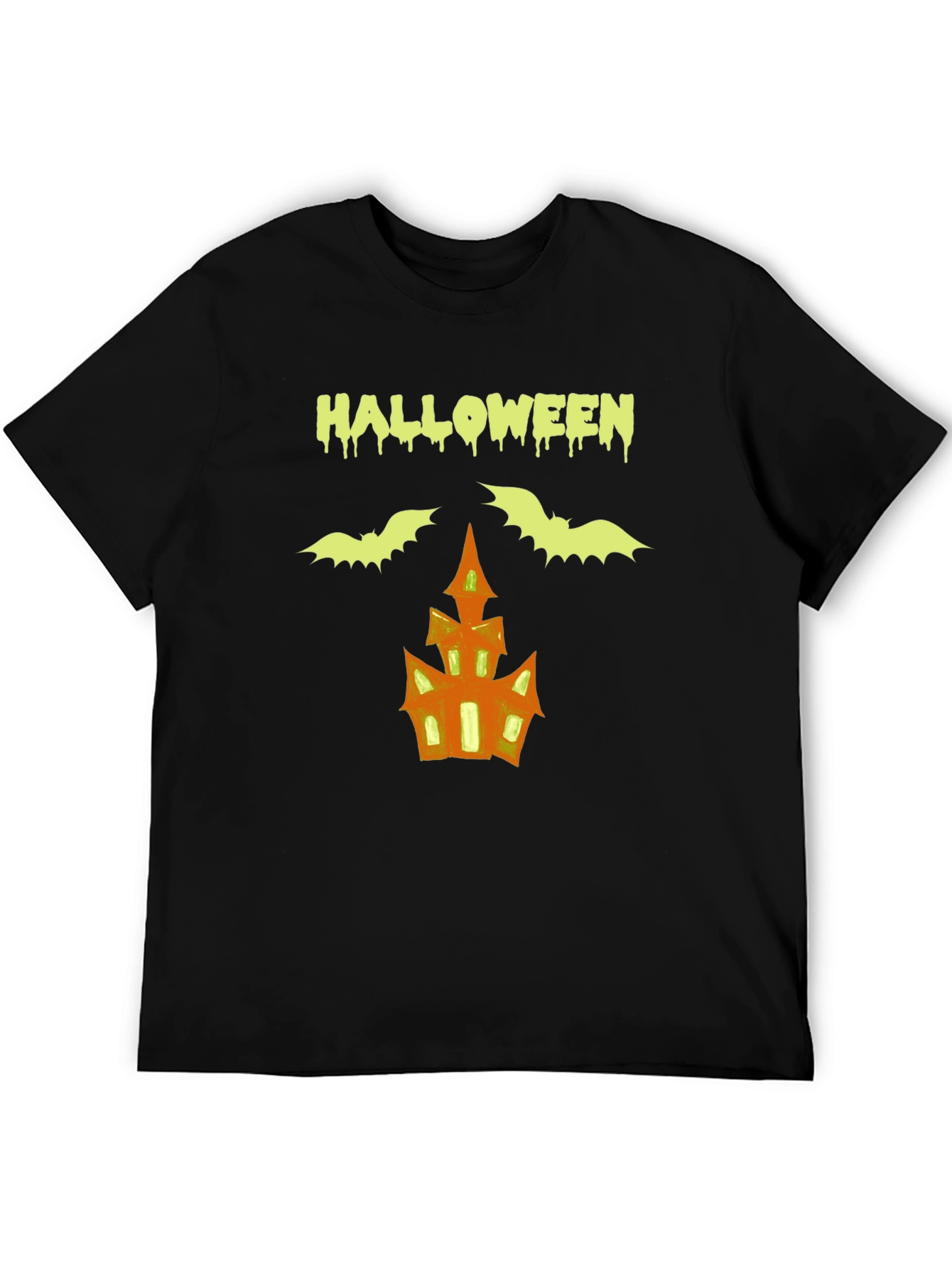 Halloween T-Shirt: Bats & Haunted House Graphic Tee