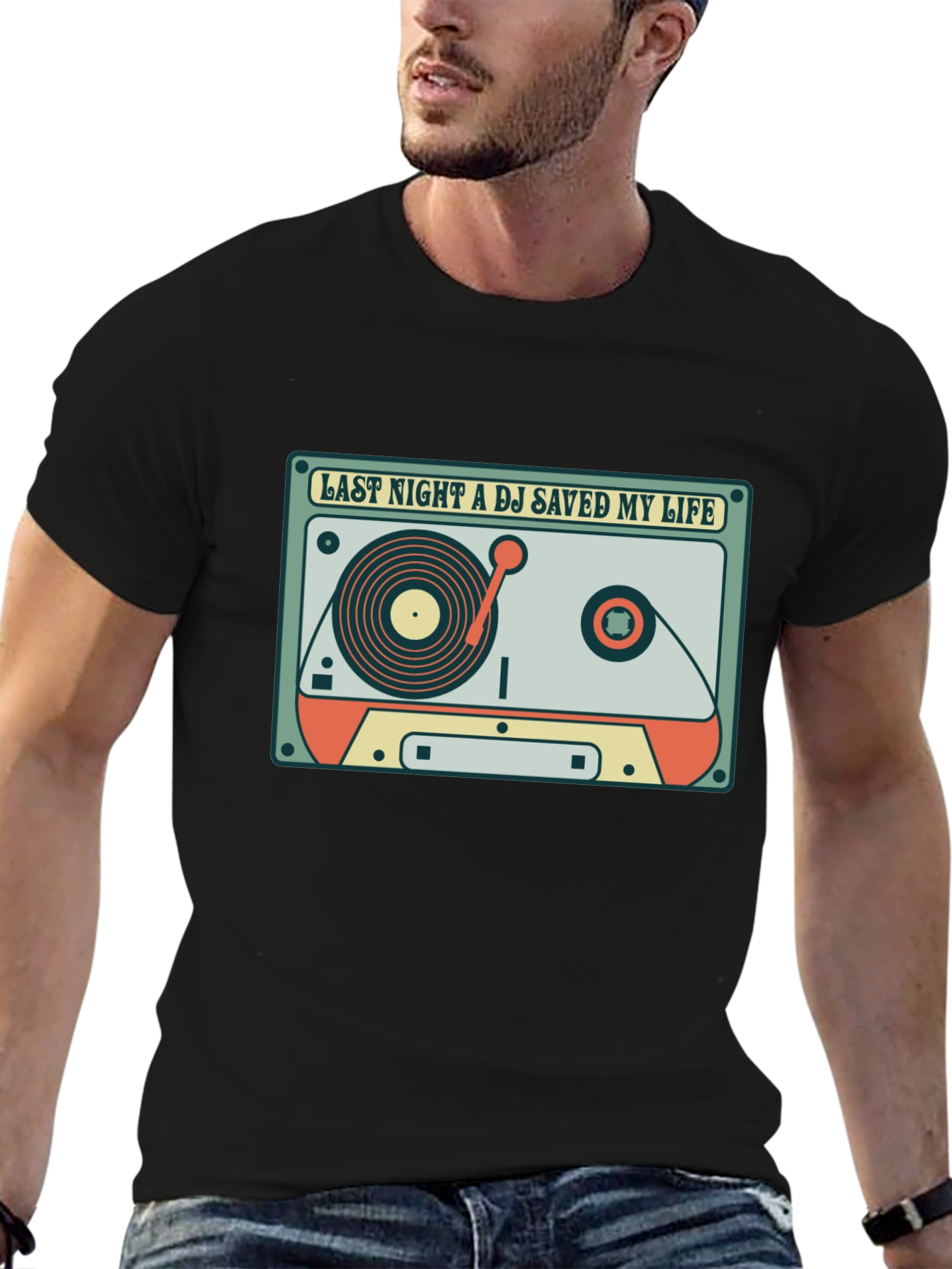 DJ Saved My Life Retro Cassette T-Shirt