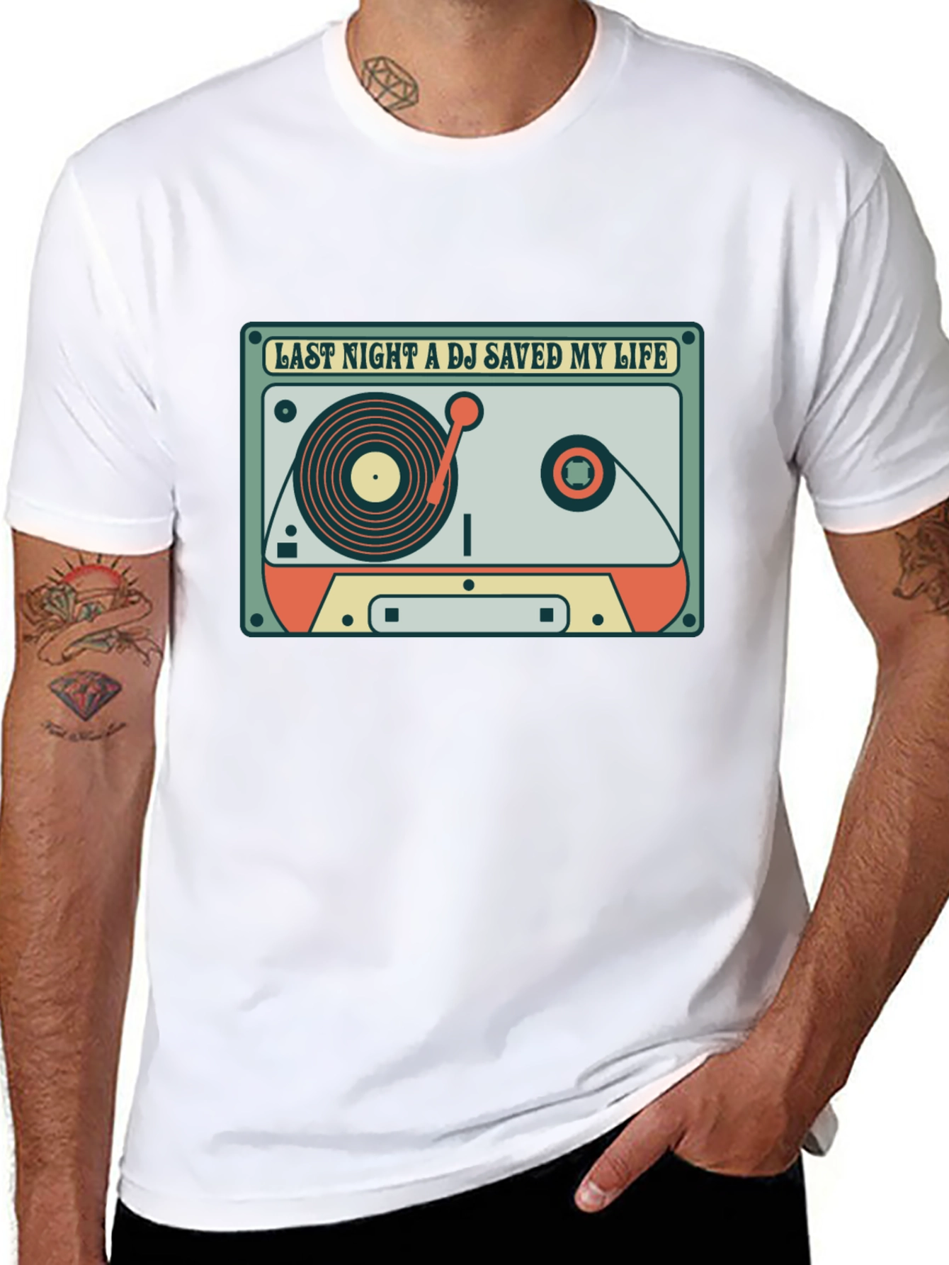 DJ Saved My Life Retro Cassette T-Shirt