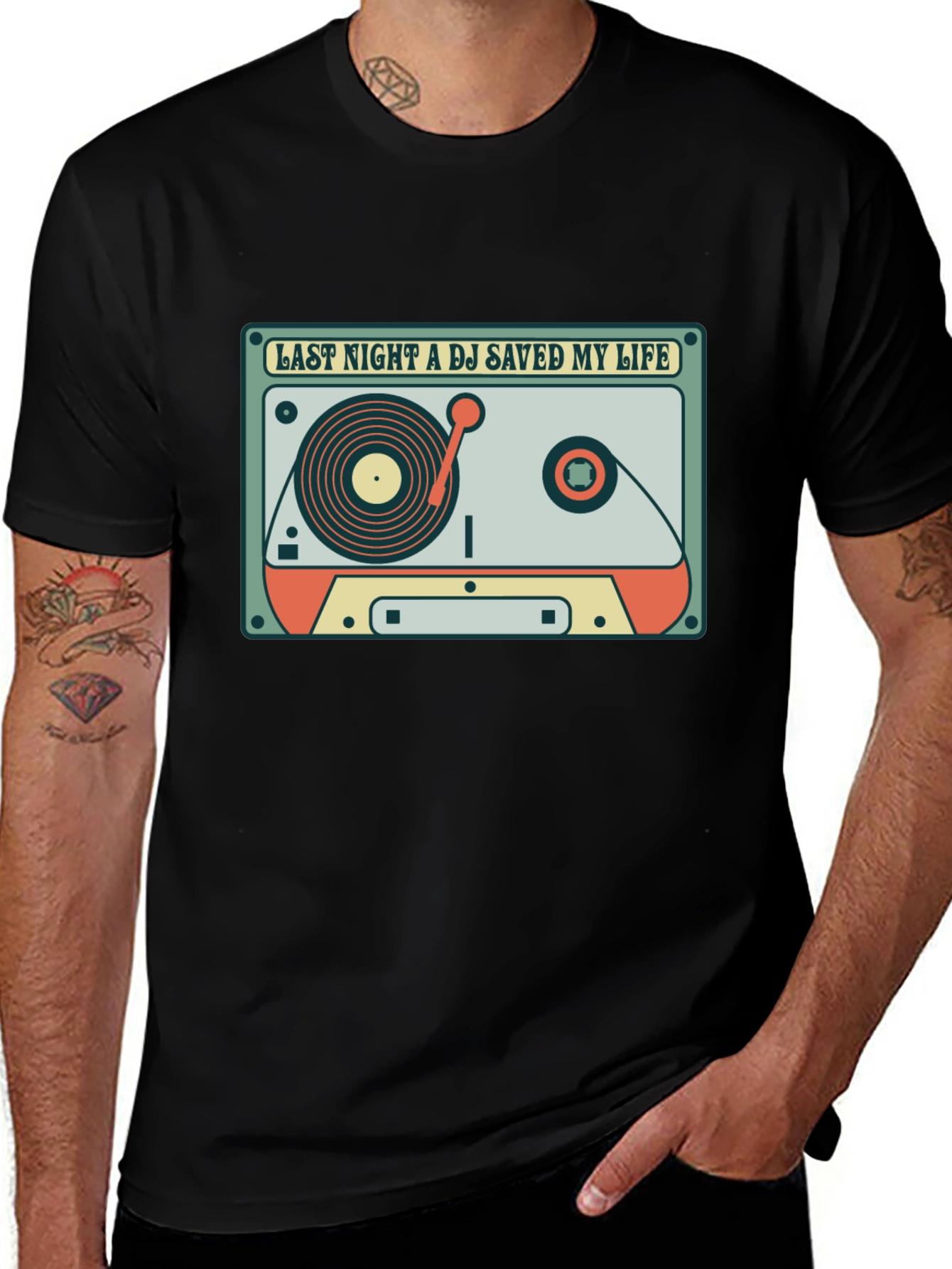 DJ Saved My Life Retro Cassette T-Shirt