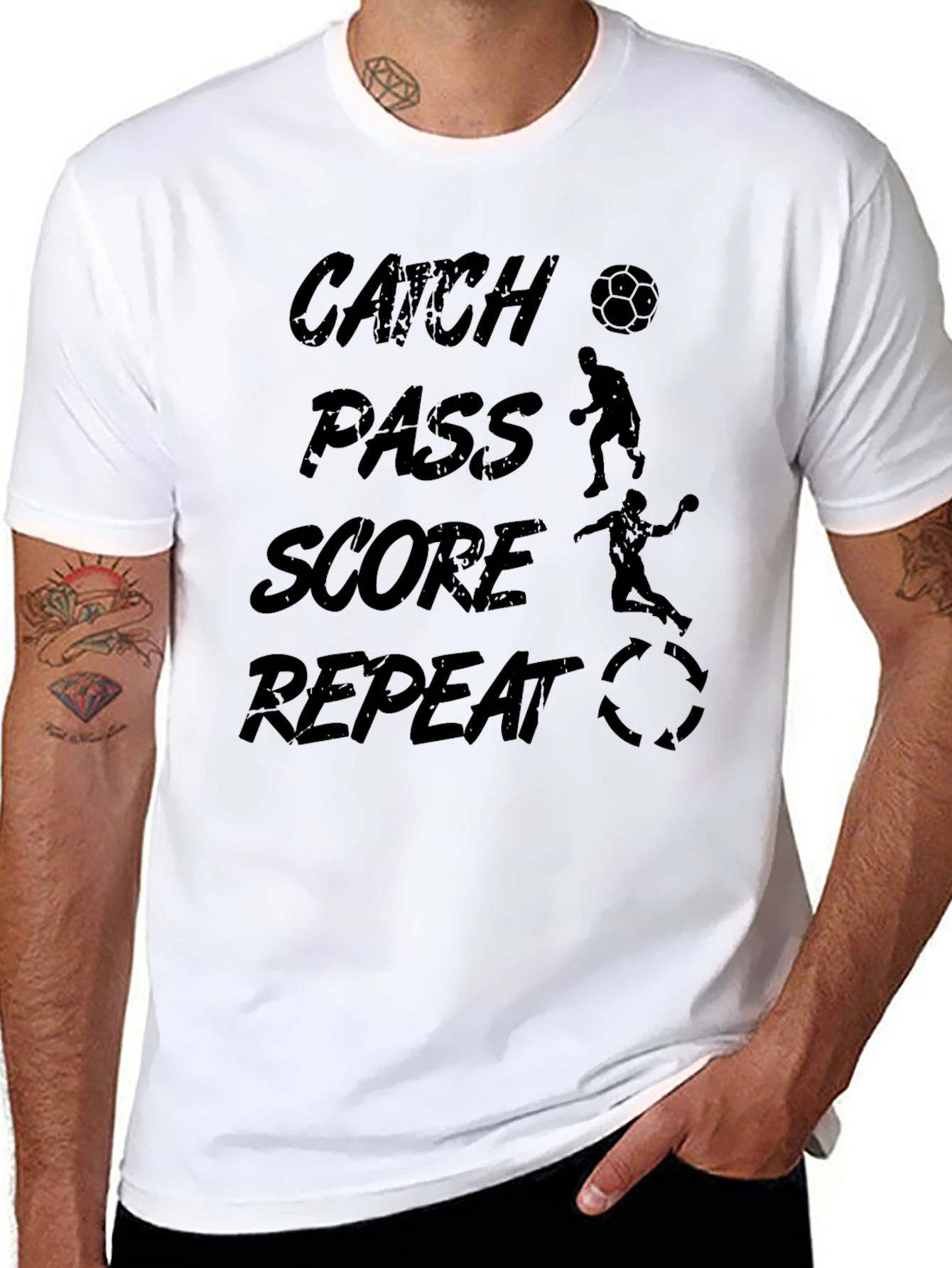 Catch Pass Score Repeat Soccer T-Shirt