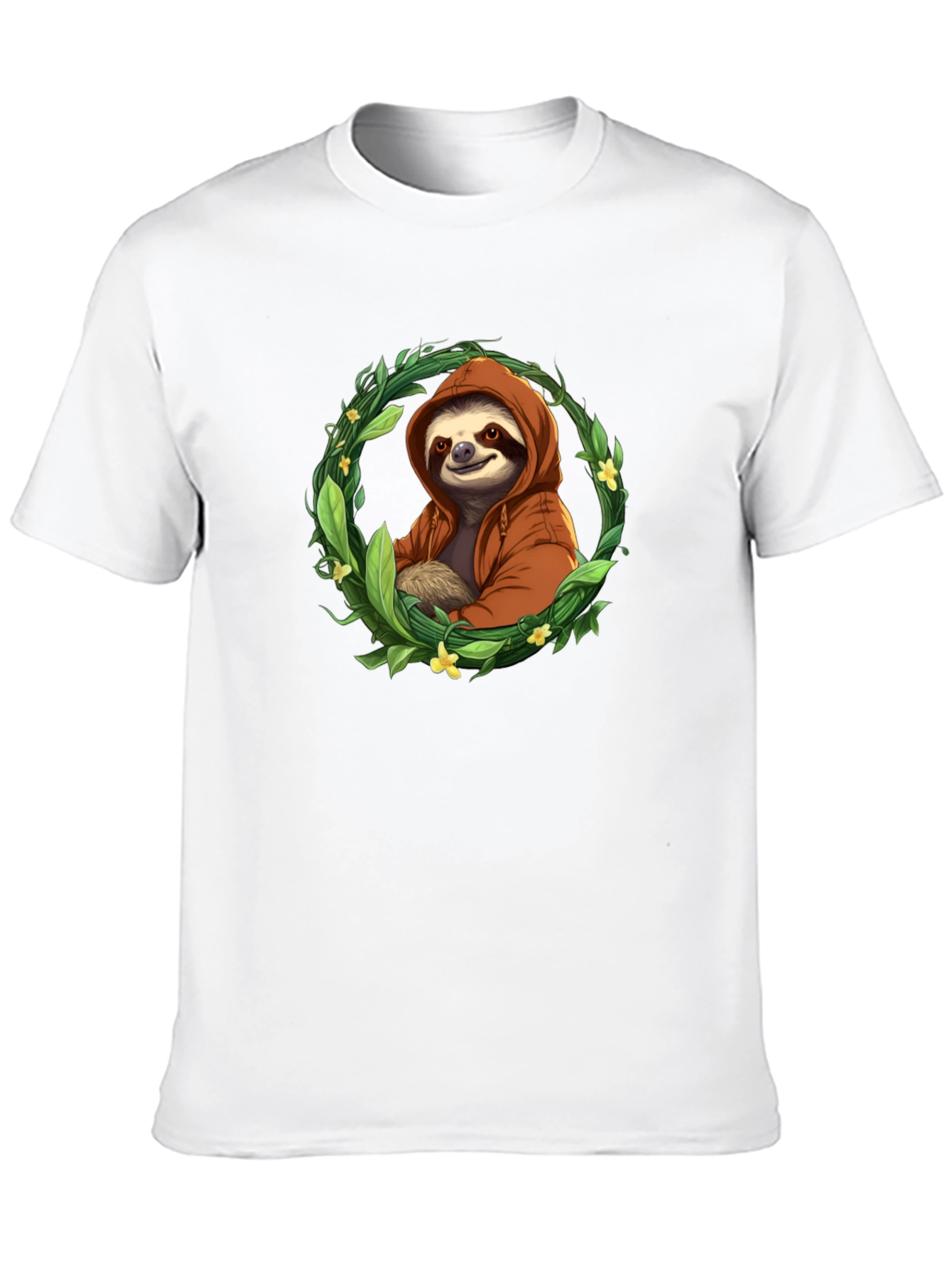 Sloth in Hoodie T-Shirt - Relaxed Style