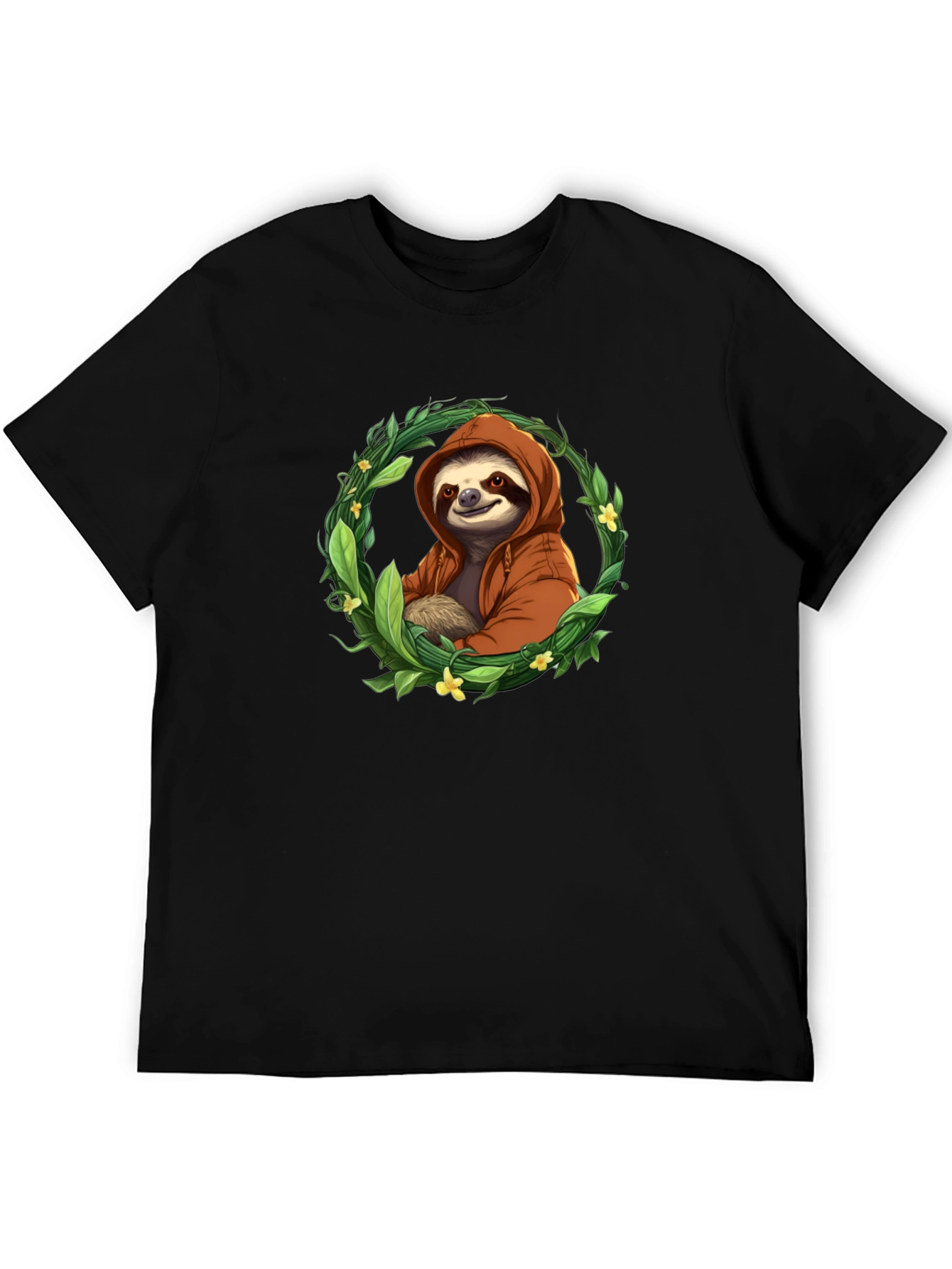 Sloth in Hoodie T-Shirt - Relaxed Style